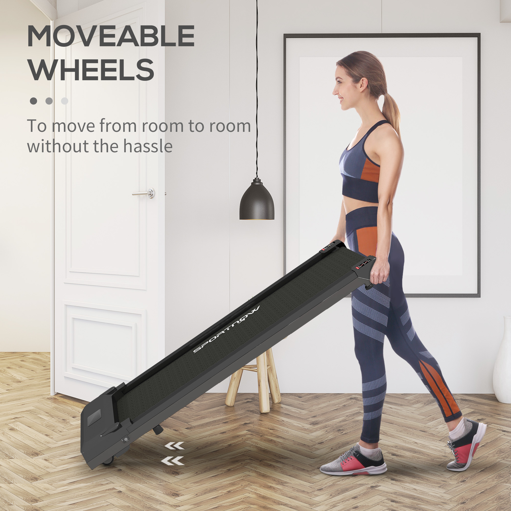 SPORTNOW Walking Pad, Under Desk Treadmill, Installation-Free Jogging Machine, 1-6km/h, with Remote Control and LED Display for Home Gym Office