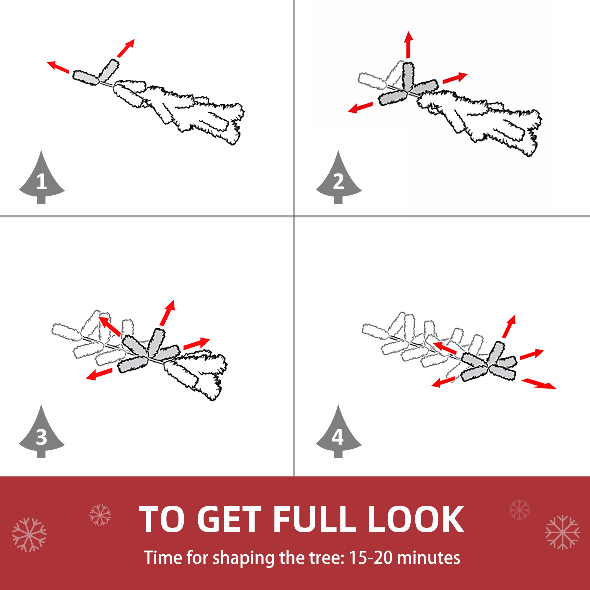 HOMCOM 5ft Artificial Christmas Tree Holiday Home Decoration with Metal Stand, Automatic Open, White and Pink