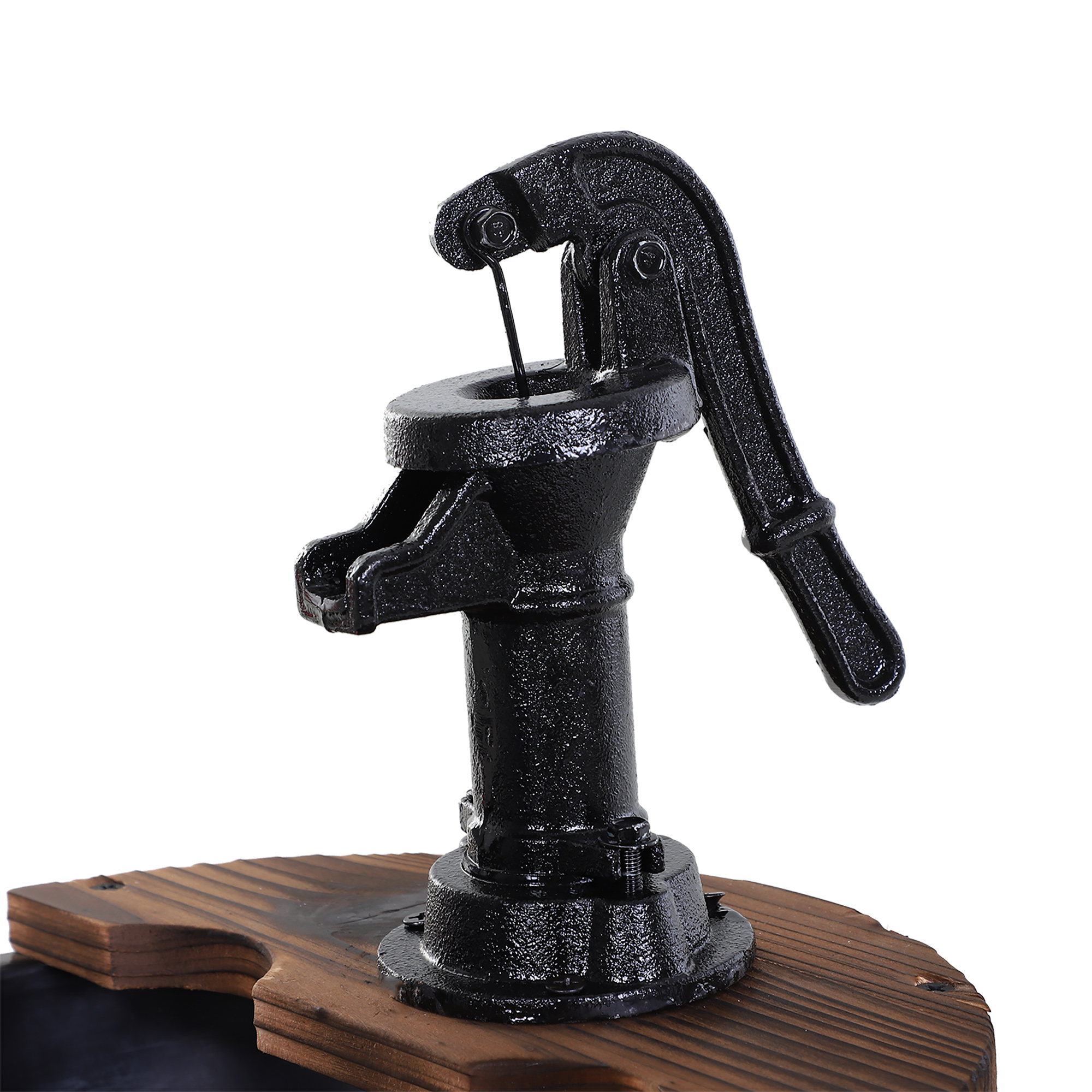 Outsunny Fir Wood 3 Barrel Water Foundation w/ Pump