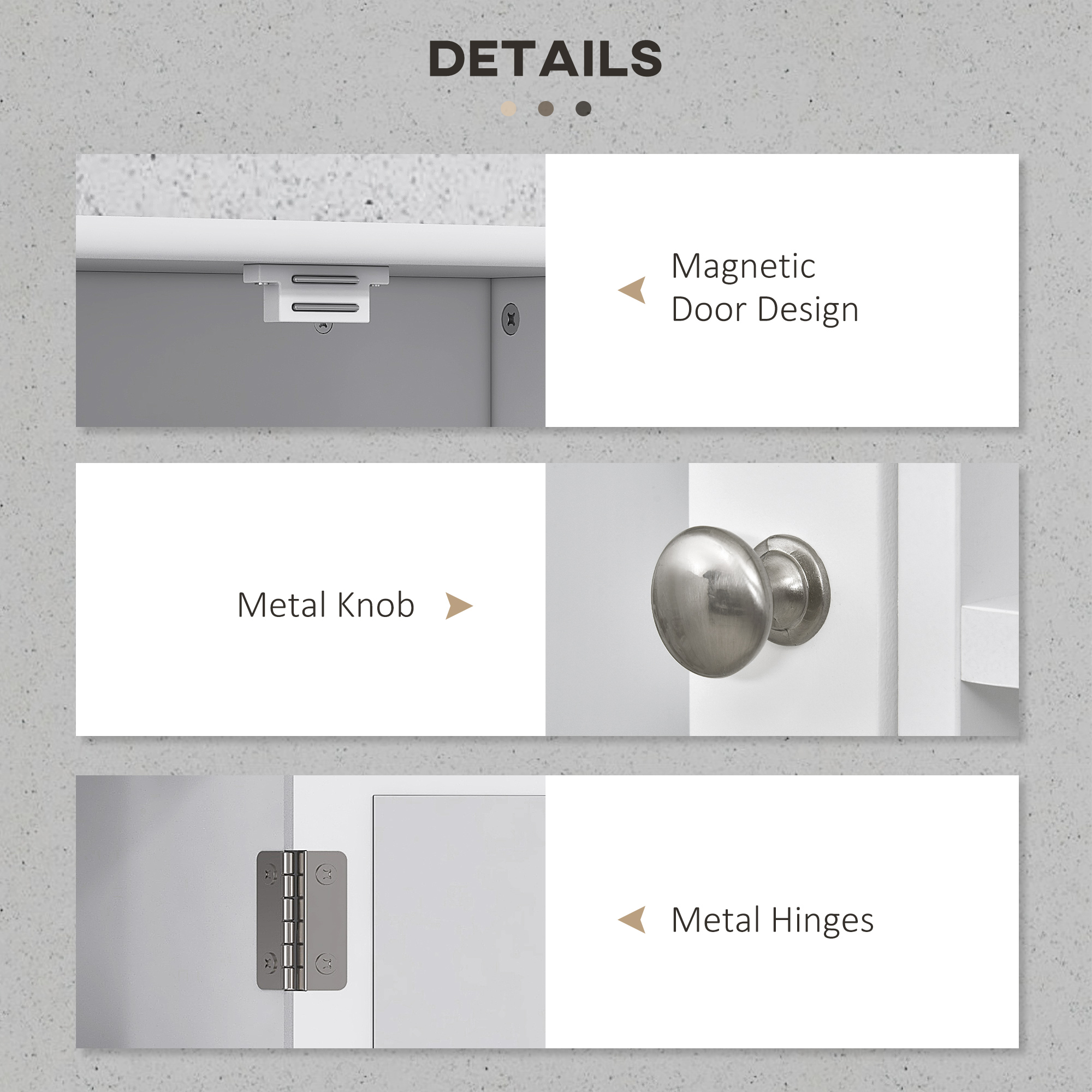 Kleankin Wall Mounted Bathroom Cabinet with Mirror, Adjustable Shelf Storage Organiser for Bathroom, Kitchen, Bedroom, White