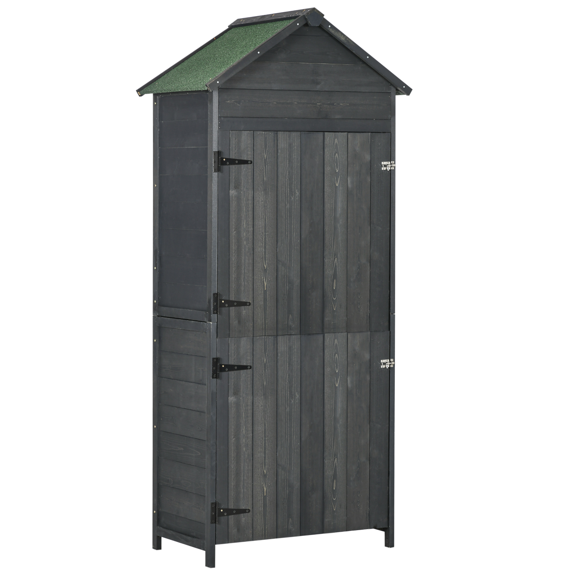 Outsunny Fir Wood Outdoor Garden Utility Shed Grey