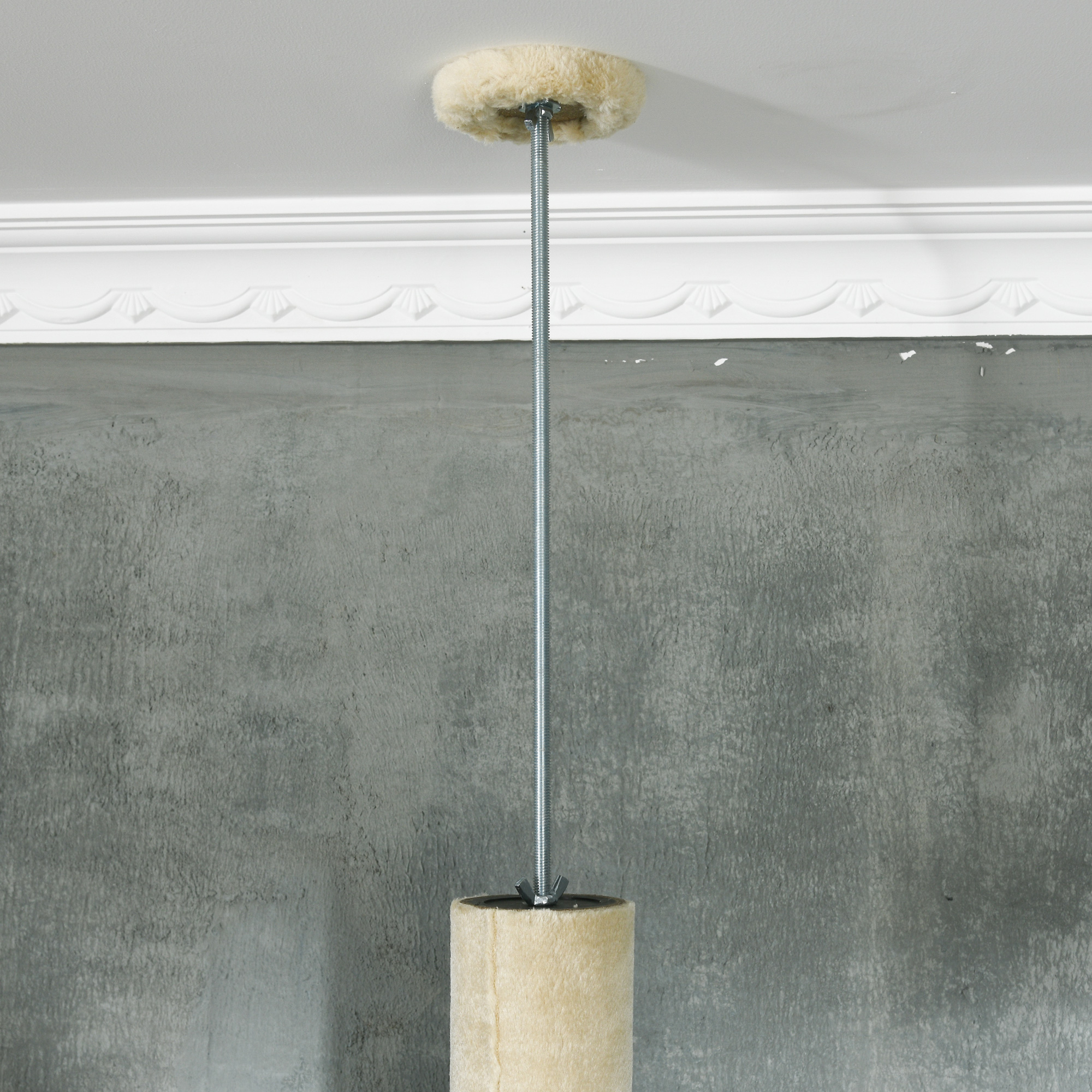 PawHut Cat Tree Tower, 255cm Tall for Indoor Cats, with Scratching Post, Cat House, Platform, Beige
