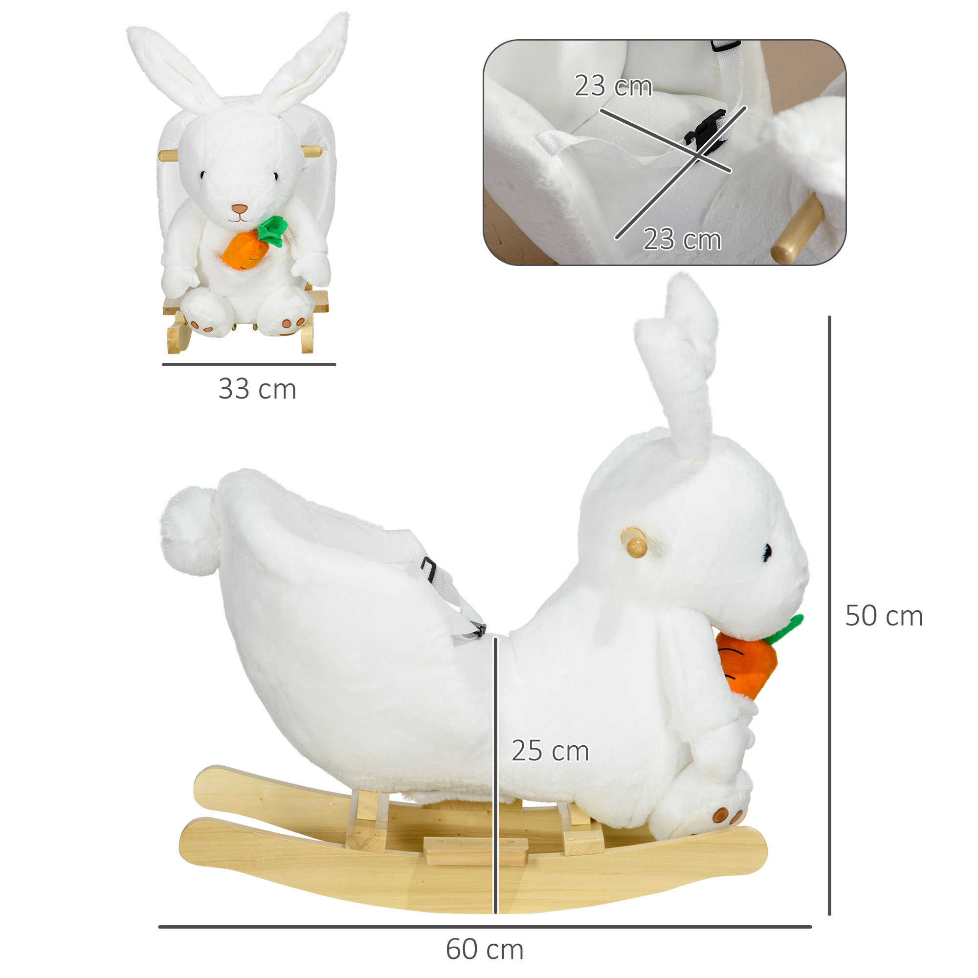 Nattou Dondolo Cerbiatto Beige – Giocattolo In Poliestere Con Cintura Di Sicurezza Per Bambini Da 10 A 36 Mesi