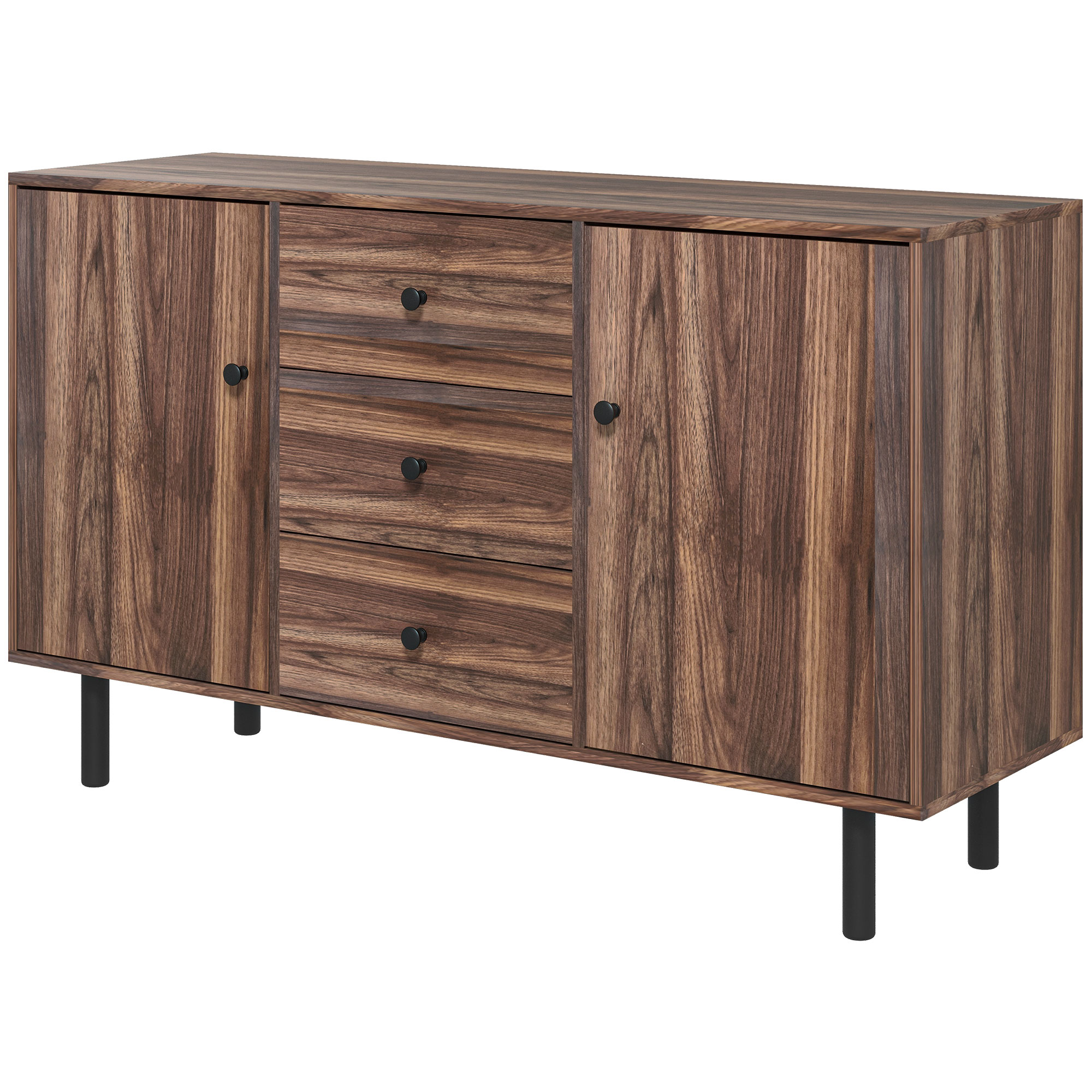 HOMCOM Credenza Moderna con 3 Cassetti e 2 Armadietti Bianco | Italy