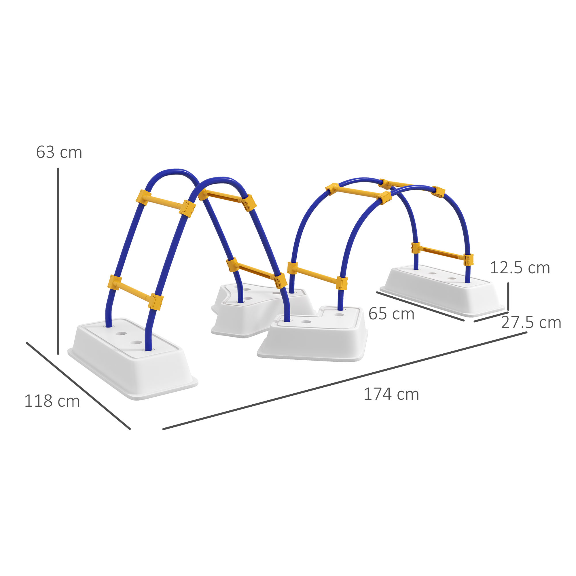 Outsunny Kids Climber with Climbing Arch, Triangle Climber for Indoor Outdoor Use, for Toddlers 3-6 Years Old, Blue