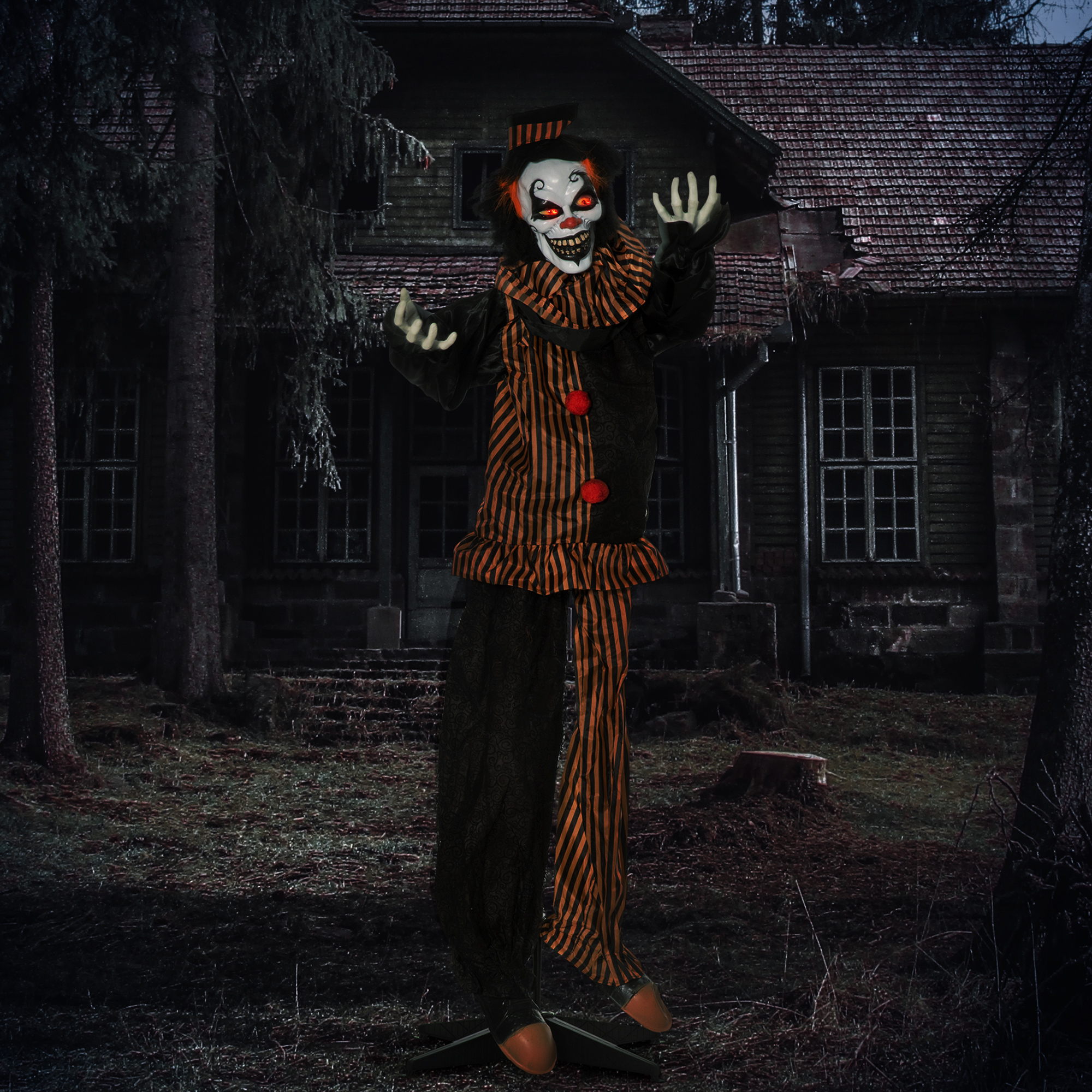 Outsunny 1,7m Halloween Dekoration Horror-Clown mit Soundfunktion & Spezial günstig online kaufen