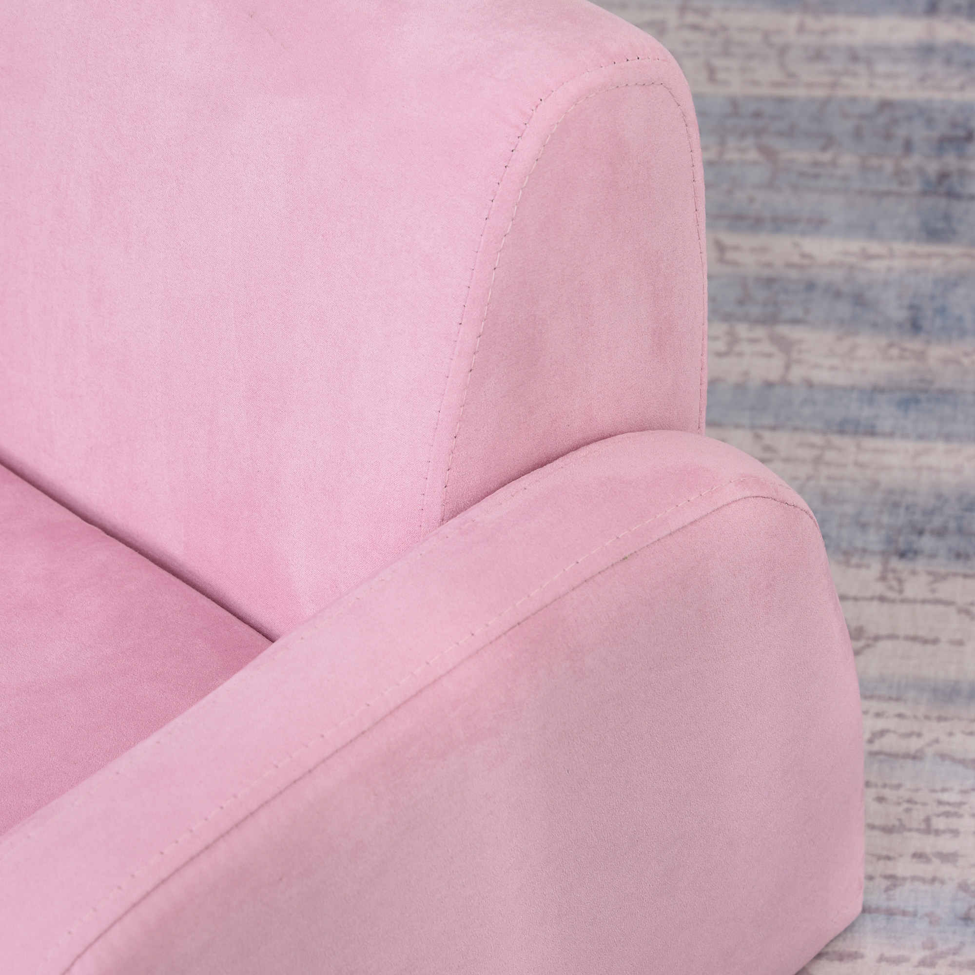 HOMCOM Kids 2 In 1 Armchair Sofa Bed, Fold Out, Padded Wood Frame, Bedroom Furniture, Pink