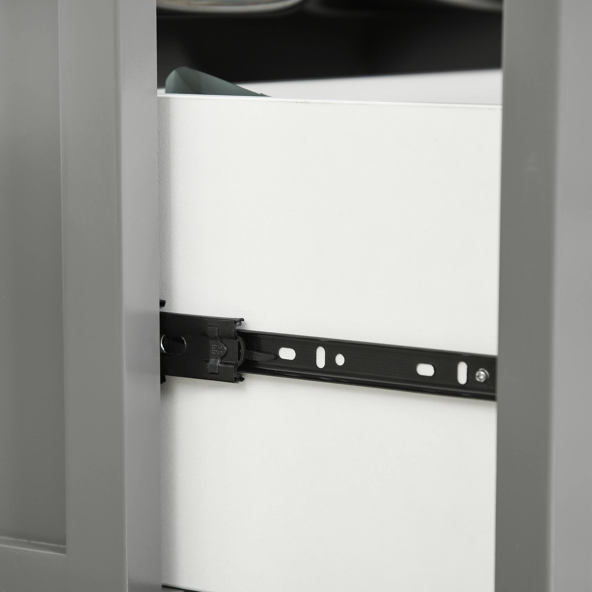 PawHut Elevated Dog Feeder, Stainless Steel Pet Bowls with Storage Drawer, 21L Capacity for Large Breeds, Grey