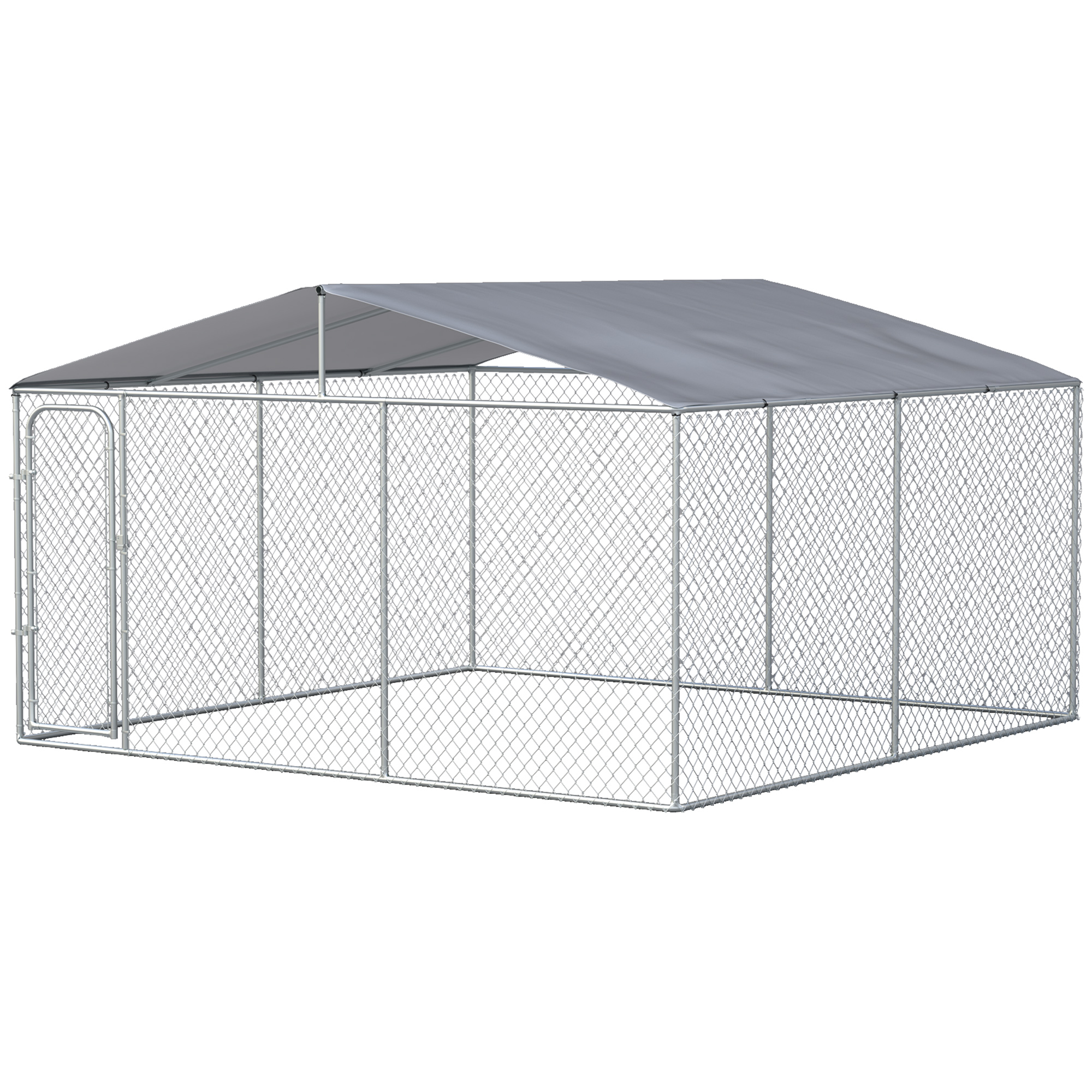 Kennel Per Cani PawHut 400x230cm - Recinto Metallico Con Copertura Oxford E Porta Bloccabile