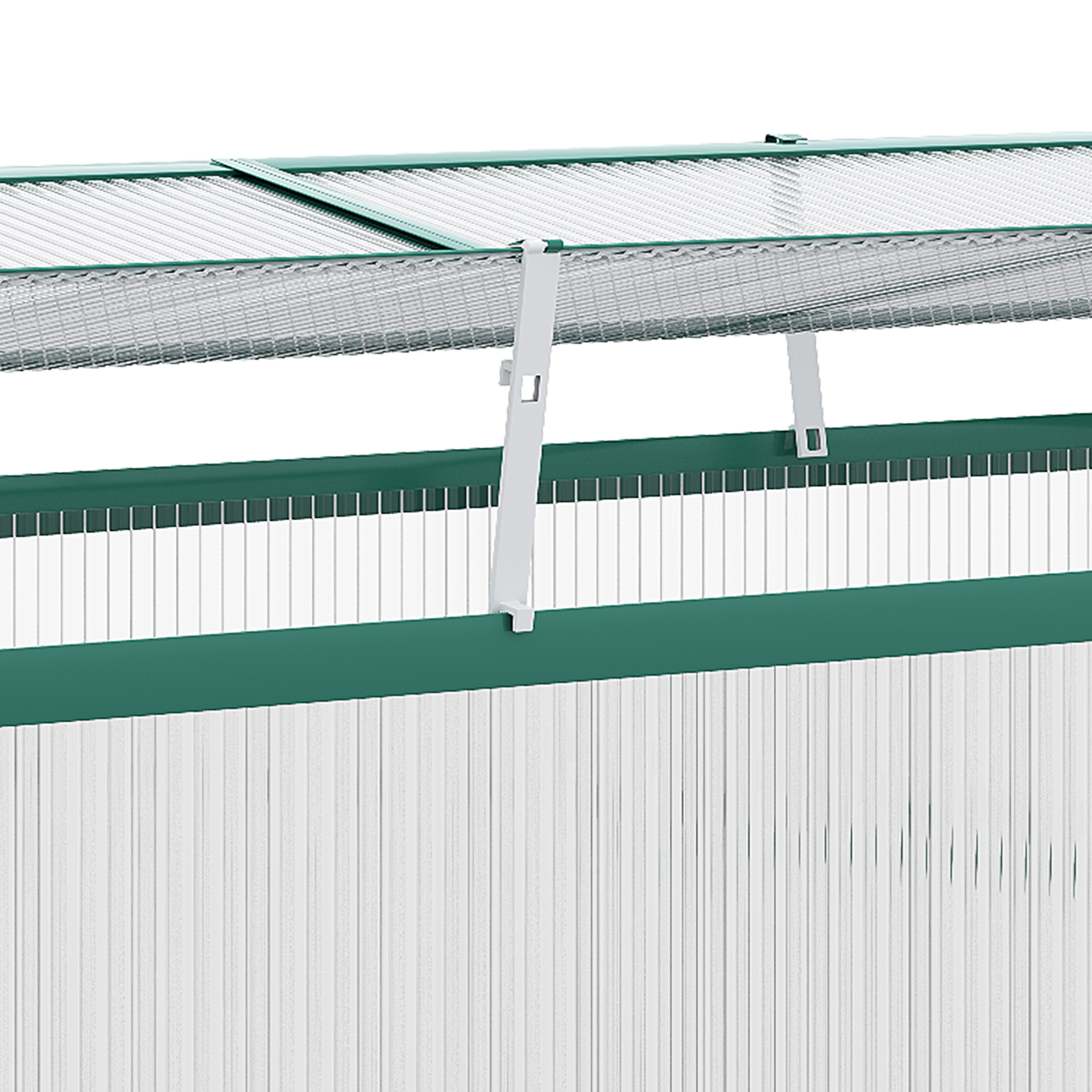 Outsunny Aluminium Polycarbonate Greenhouse Cold Frame Grow House, Openable Top for Flowers and Vegetables, 130x70x61cm