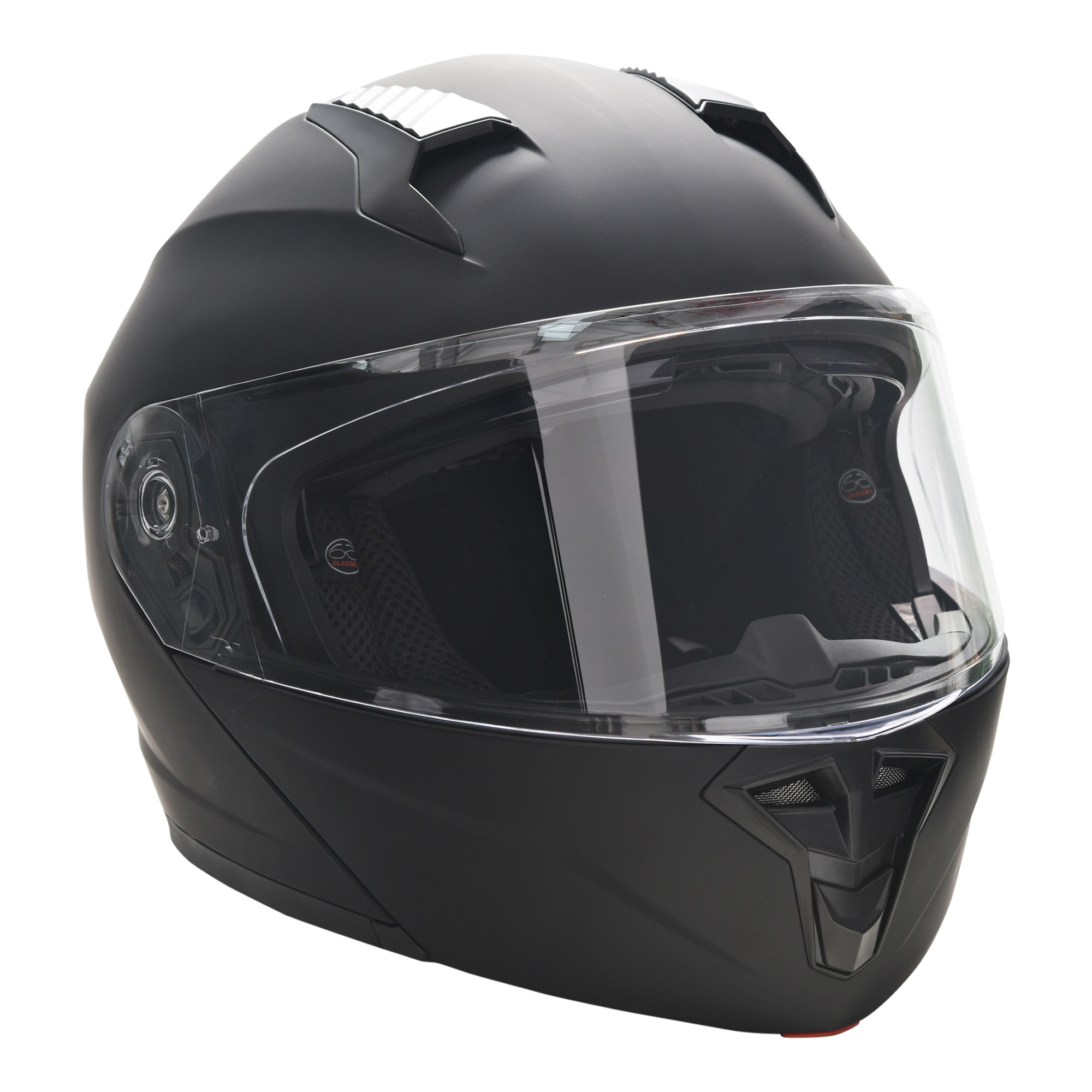 HOMCOM Casco de Moto Integral ECE Talla XL-61-62 cm Casco de Motocicleta con Doble Visera Cabezal Anticolisión y Ventilaciones Unisex Color Negro