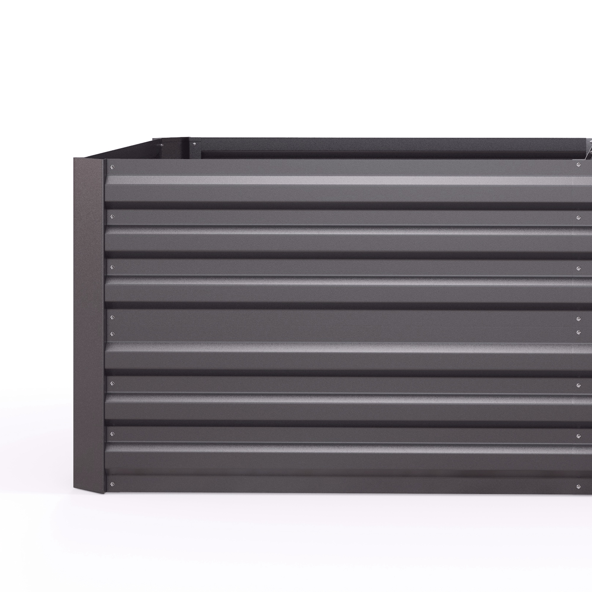 Outsunny Galvanised Steel Raised Garden Bed, 180 x 90 x 59 cm Outdoor Planter with Reinforced Rods, Dark Grey