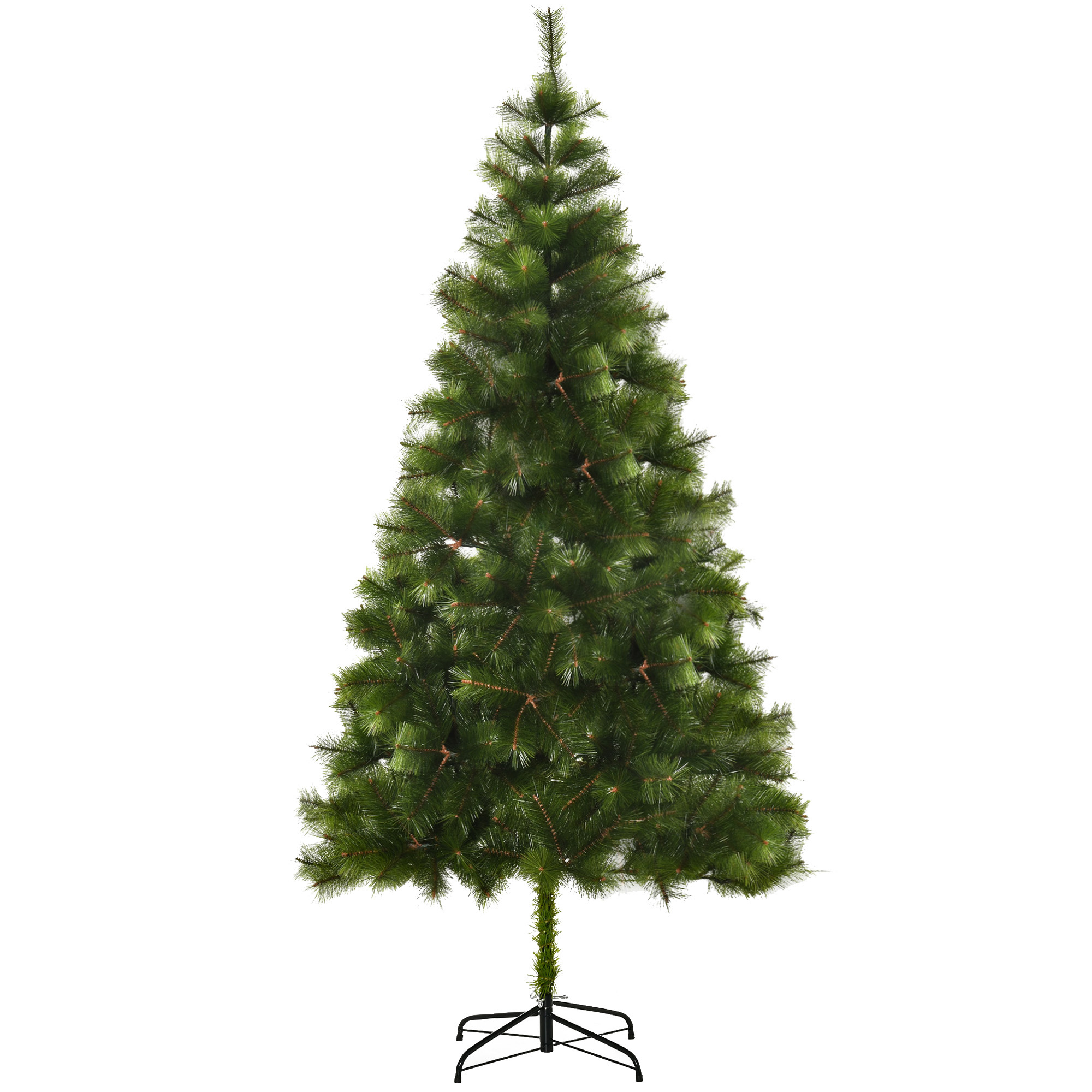 HOMCOM Árbol de Navidad 210cm Artificial Árbol de Pino Decoración Navideña con Soporte Metálico 505 Ramas Verde PET   Aosom España