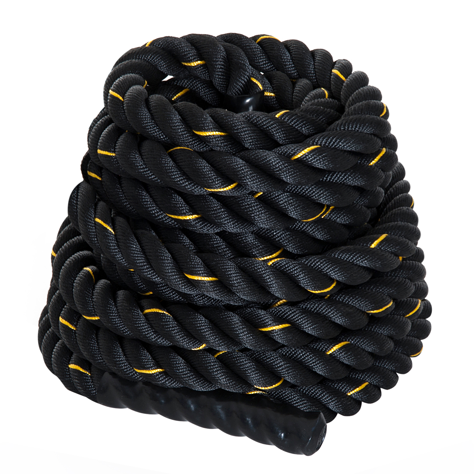 HOMCOM Cuerda de Batalla para Fitness Ø38 mm 9 m Battle Rope para Entrenamiento de Fuerza y Crossfit Poliéster Negro   Aosom España