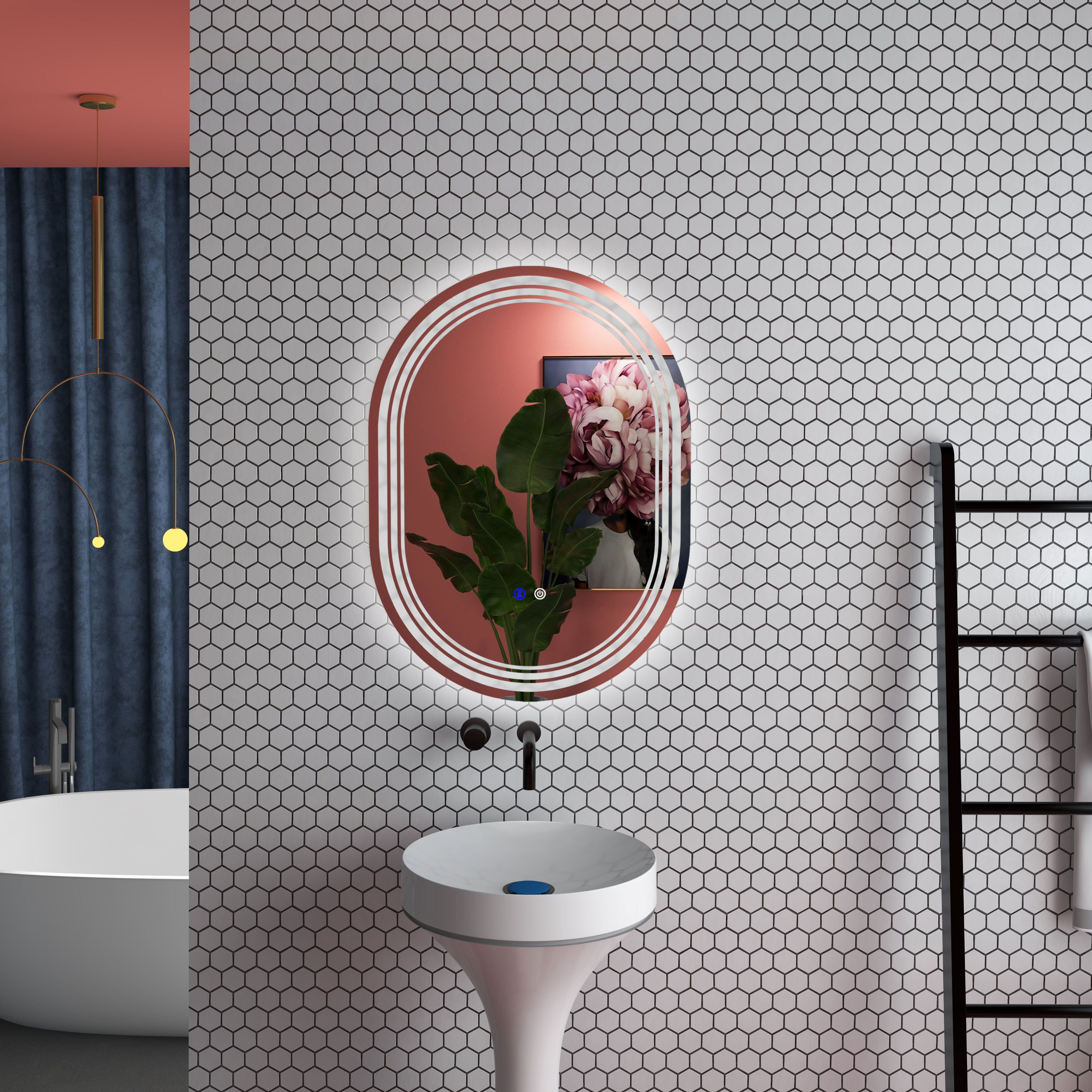 Kleankin LED Bathroom Mirror, 800 x 600mm, with Anti-Fog and Touch Switch, Can Be Hung Vertically or Horizontally
