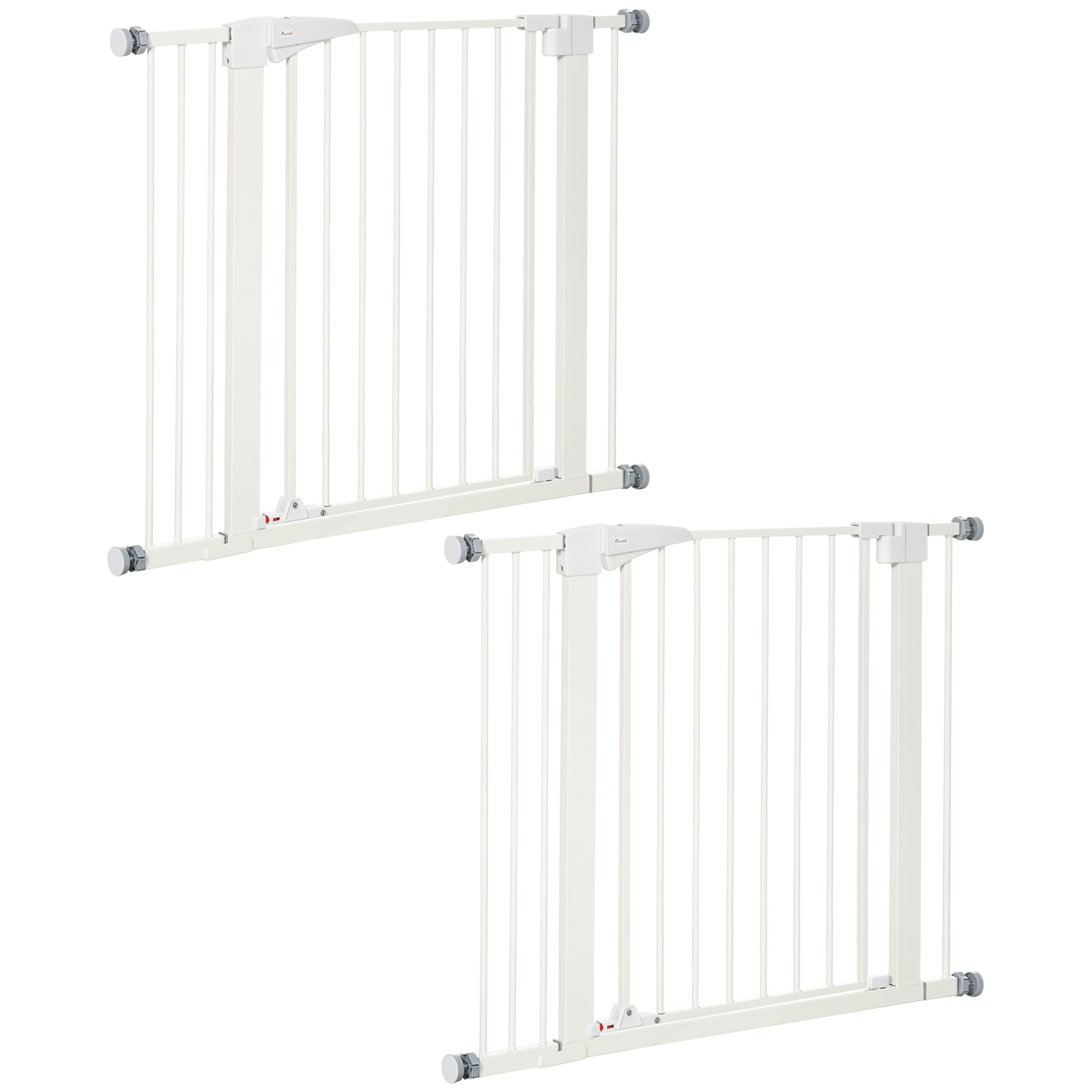 Barrière Pour Animaux 150 Cm - Fermeture Automatique, Sans Perçage, Réglable 76-85 Cm, Blanche, Sécurité Enfants/Chiens/Chats
