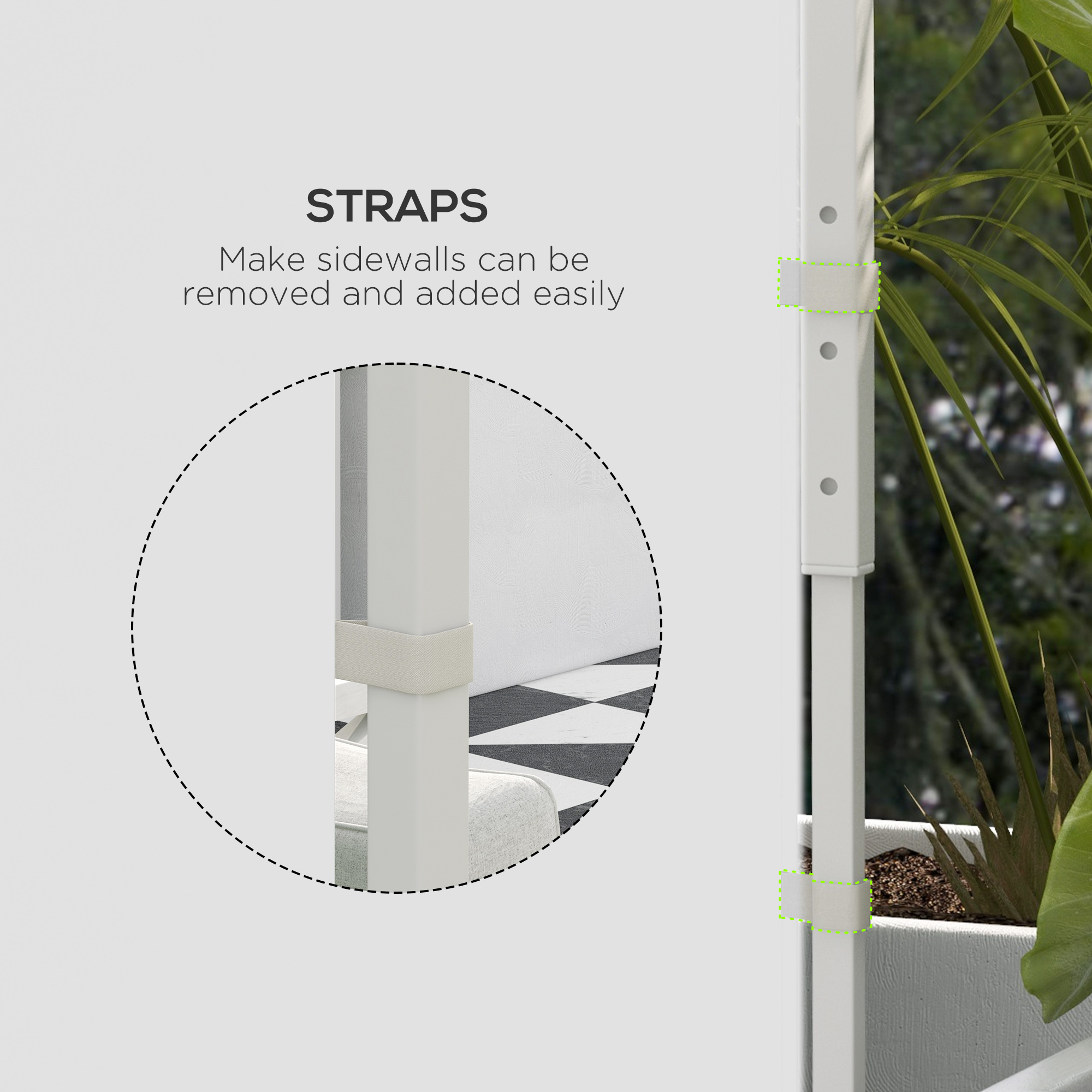 Outsunny Replacement Gazebo Side Panels with Windows and Doors, 2 Pack, for 3x3(m) or 3x6m Pop Up Gazebo, White
