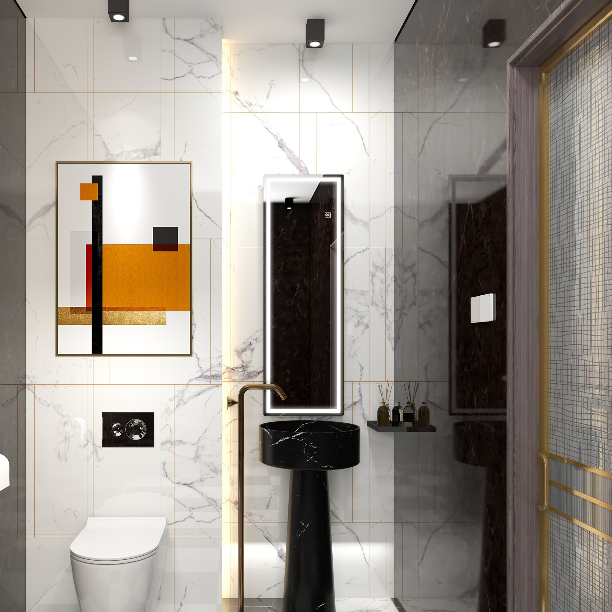 HOMCOM Full Length Mirror with Dimming, 3 Colour LED, Smart Touch, Memory Function, 120 x 40cm, Long Wall Mounted
