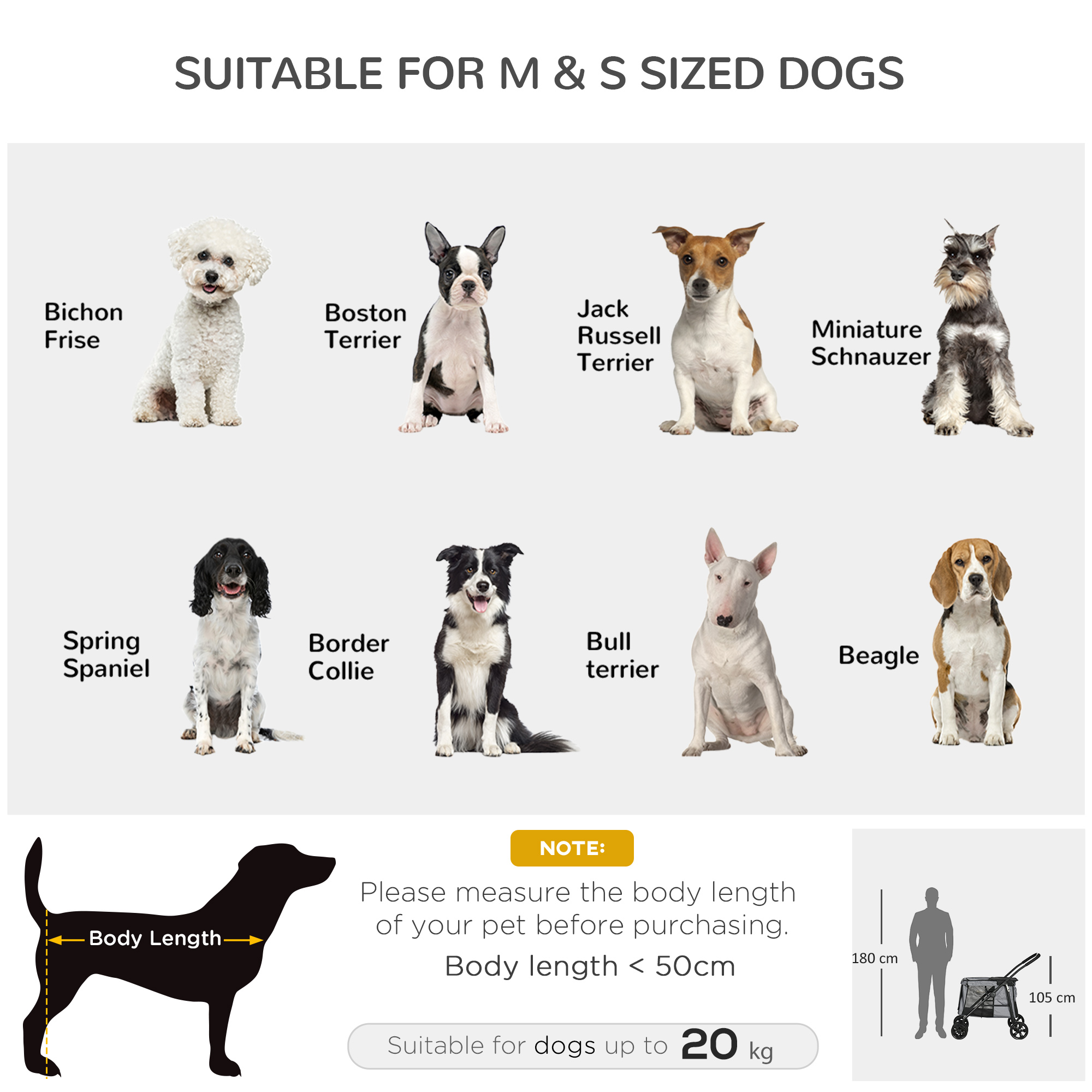 PawHutÂ Foldable PetÂ StrollerÂ One Click Dog Pushchair Cat Travel Carriage w/ EVA Wheels, Mesh Windows for Small Pets, Grey