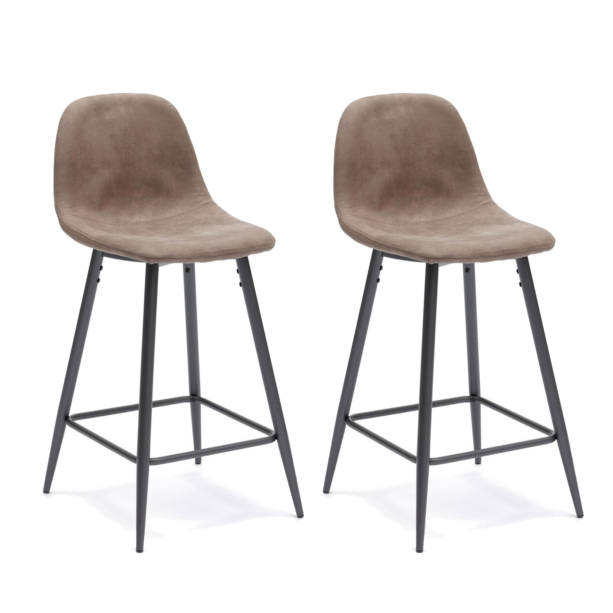 Set Di 2 Sgabelli Da Bar Girevoli Con Schienale – Altezza Bancone 63,5 Cm – Struttura In Metallo – Colore Grigio - 4