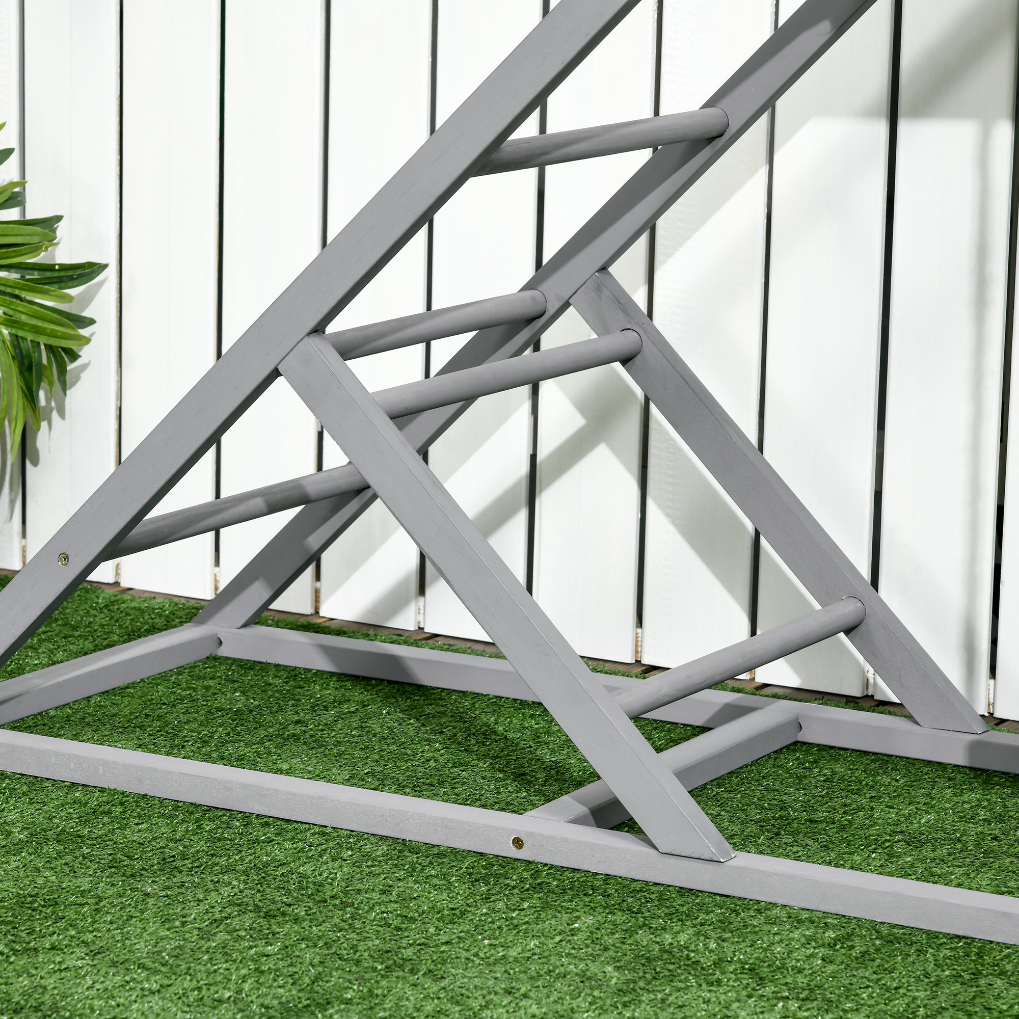 PawHut Interactive Chicken Coop Toy Set, Wooden with Swing, Ladder, Platform, Entertaining Pet Accessory, Grey