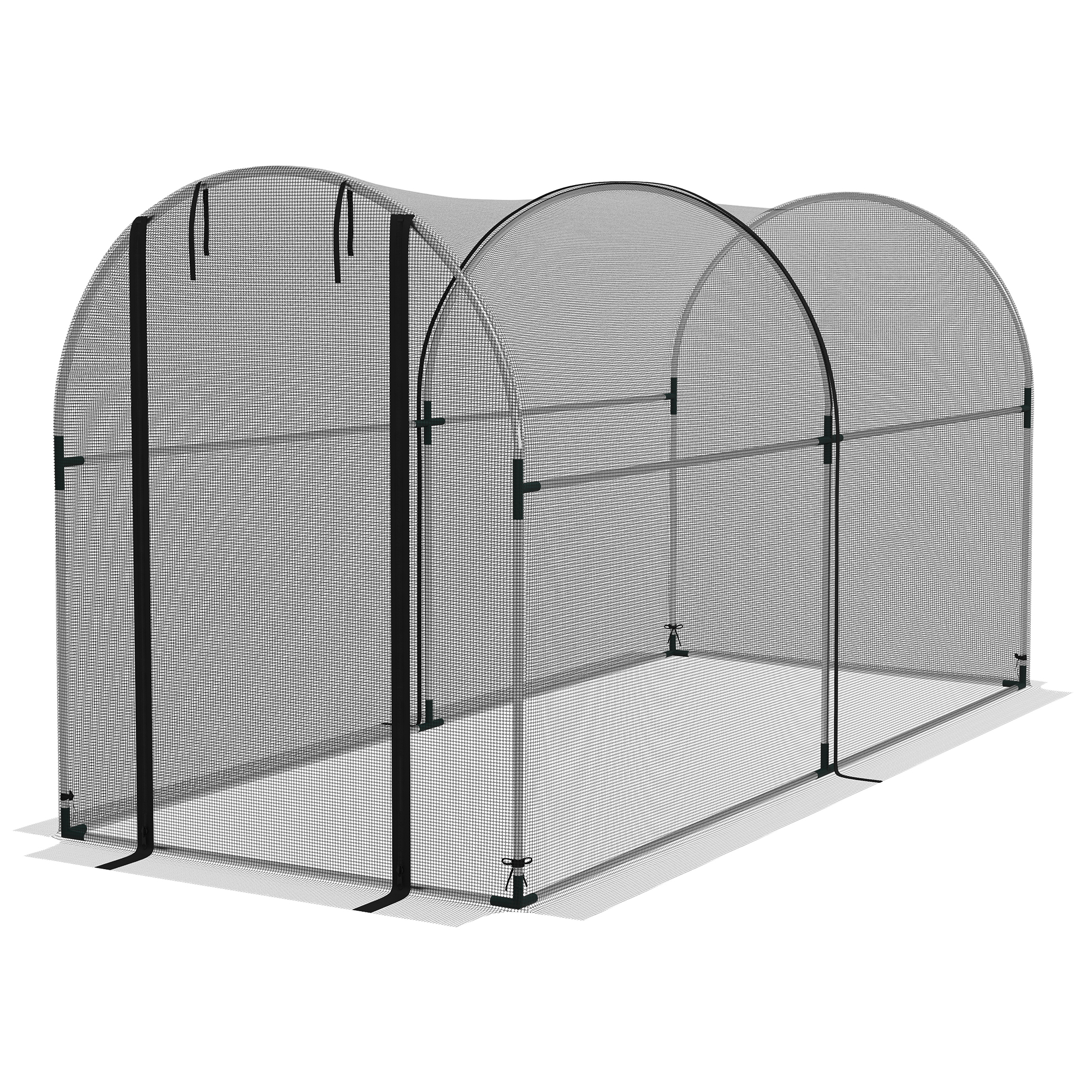 Poze Outsunny Cort de Protecție pentru Plante, Cuscă de Cultură cu Ușă cu Fermoar pentru Gradină, Curte, Gazon, 1.2x3x1.5m | Aosom Romania