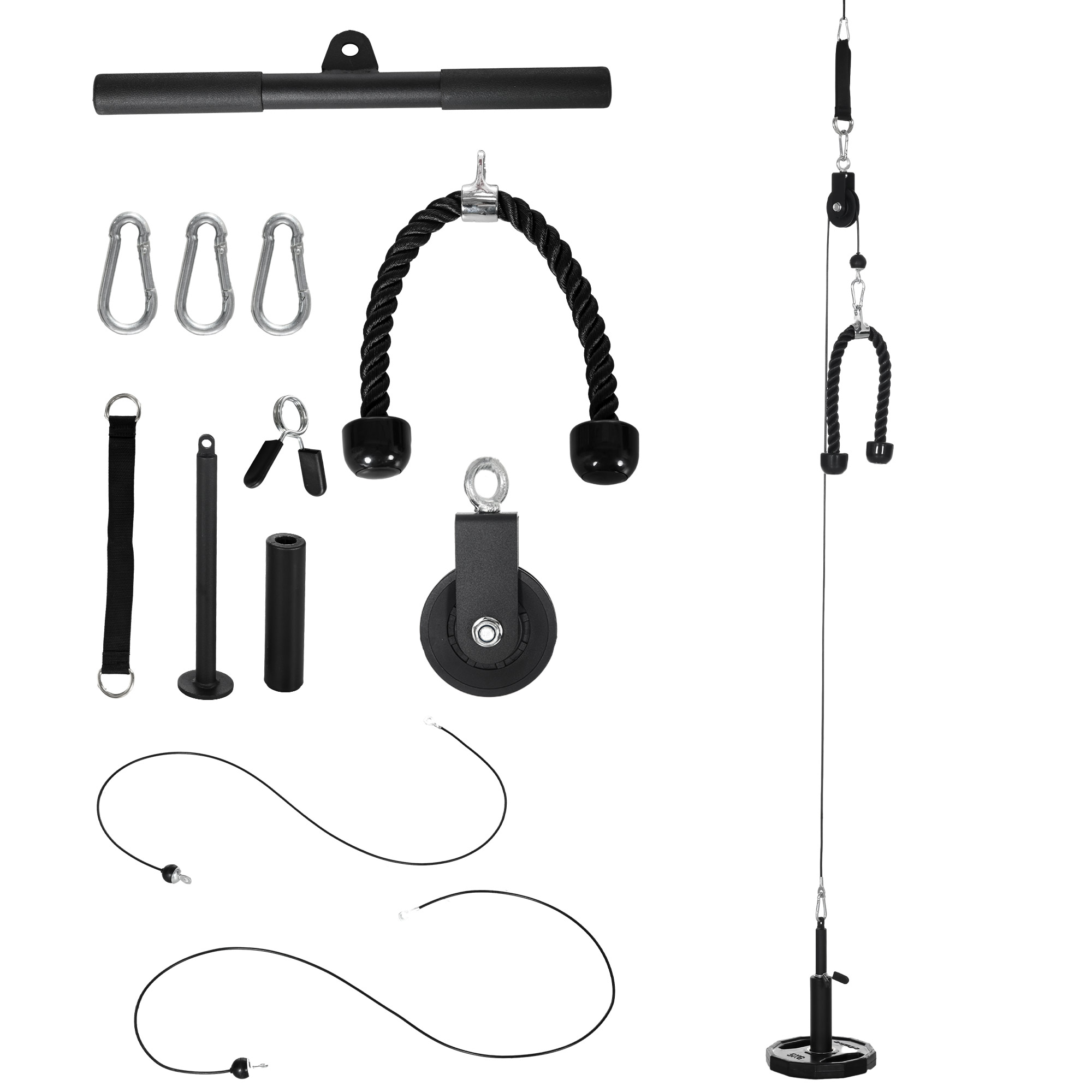 Système De Traction Par Poulie Pour Musculation - Charge Max 100 Kg - Câble 2 M - Pour Maison, Salle De Sport