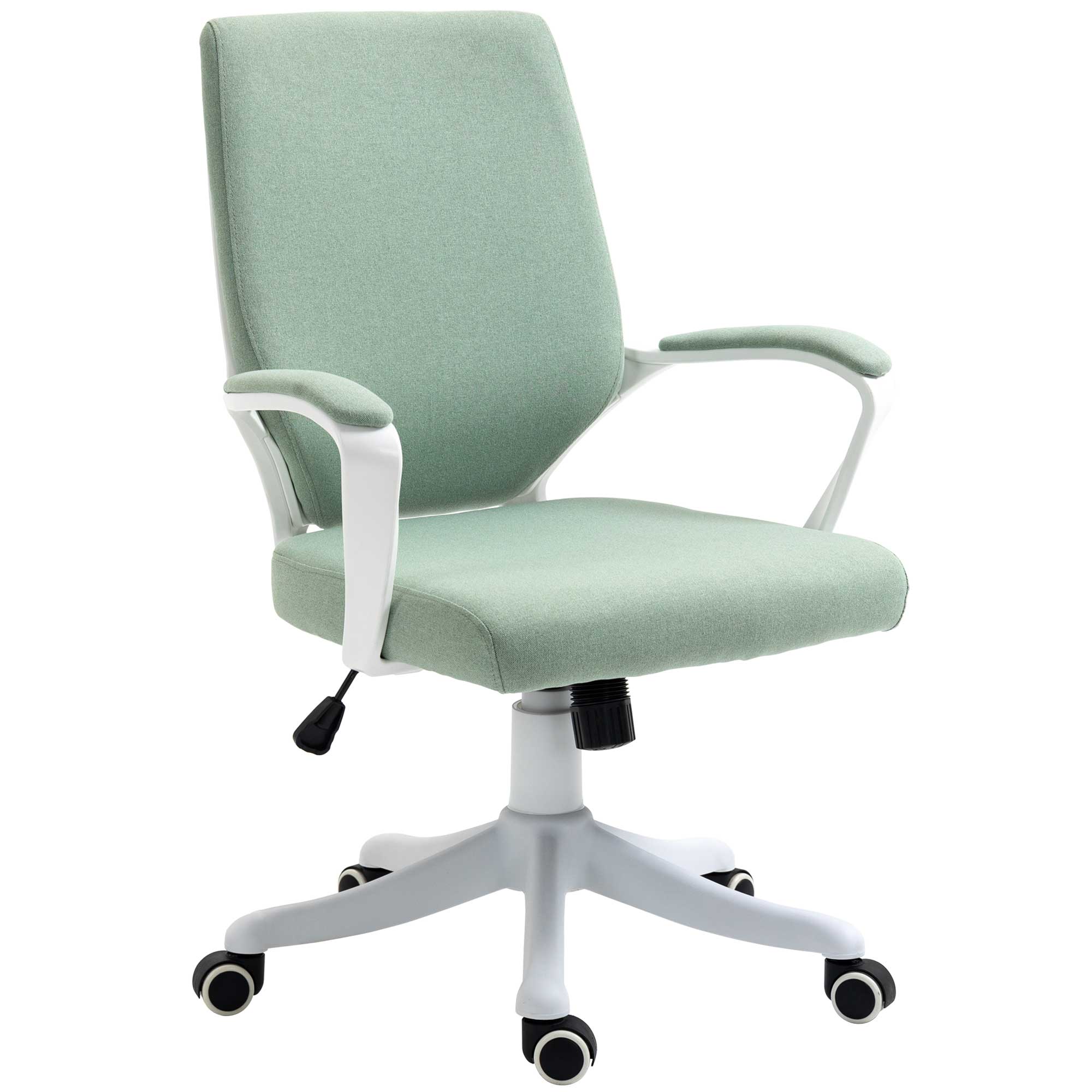 Vinsetto Silla de Escritorio Giratoria Silla de Oficina Basculante con Reposabrazos y Altura Ajustable 62x69x92-100 cm Verde