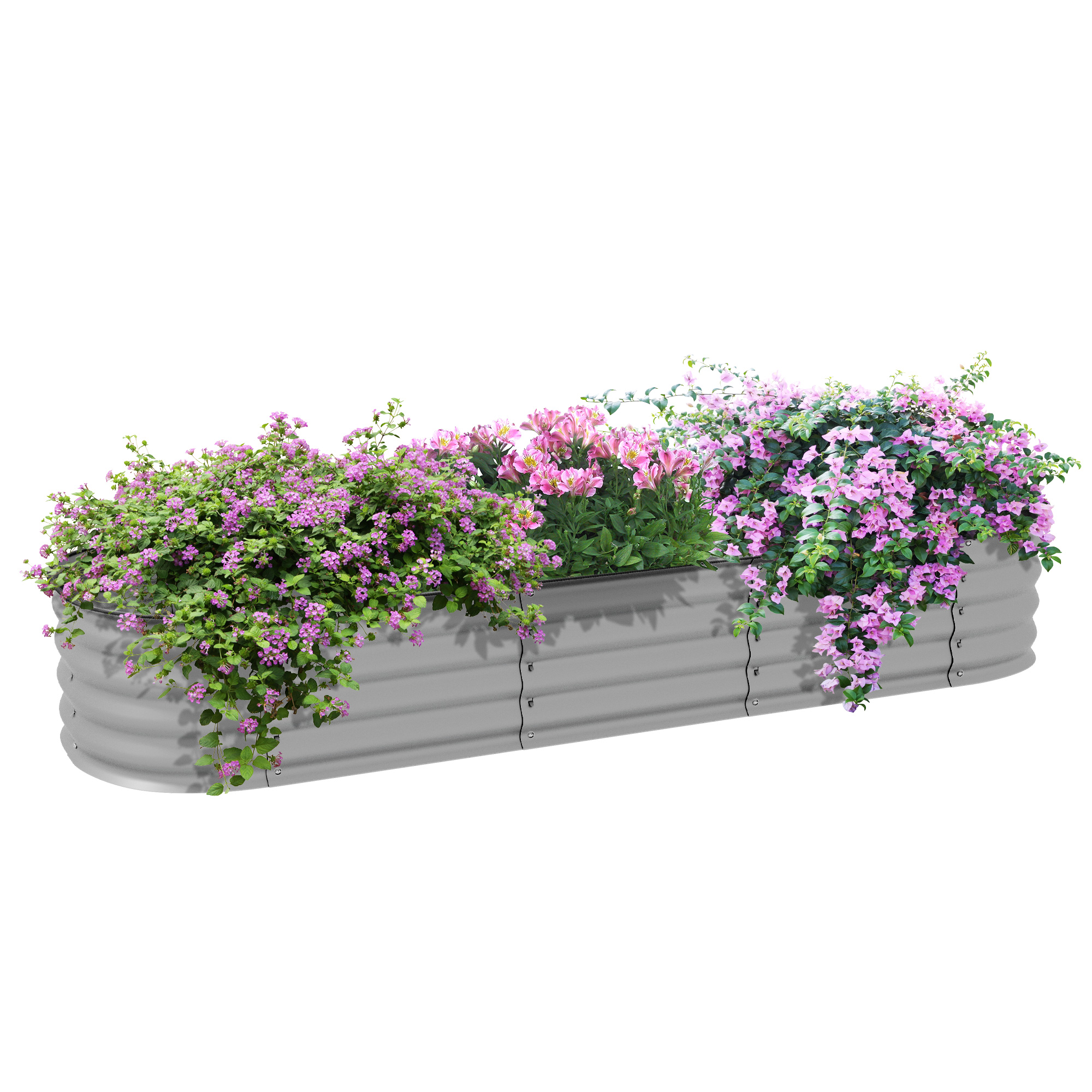 Outsunny Houten Plantenbak, Modulair Verhoogd Bed, Beschermde Randen Bodemloos Ontwerp 195 X 62 X 30 Cm Zilver~1lpeouot88g01 Outsunny Houten Plantenbak, Modulair Verhoogd Bed, Beschermde Randen Bodemloos Ontwerp 195 X 62 X 30 Cm Zilver~1lpeouot88g01