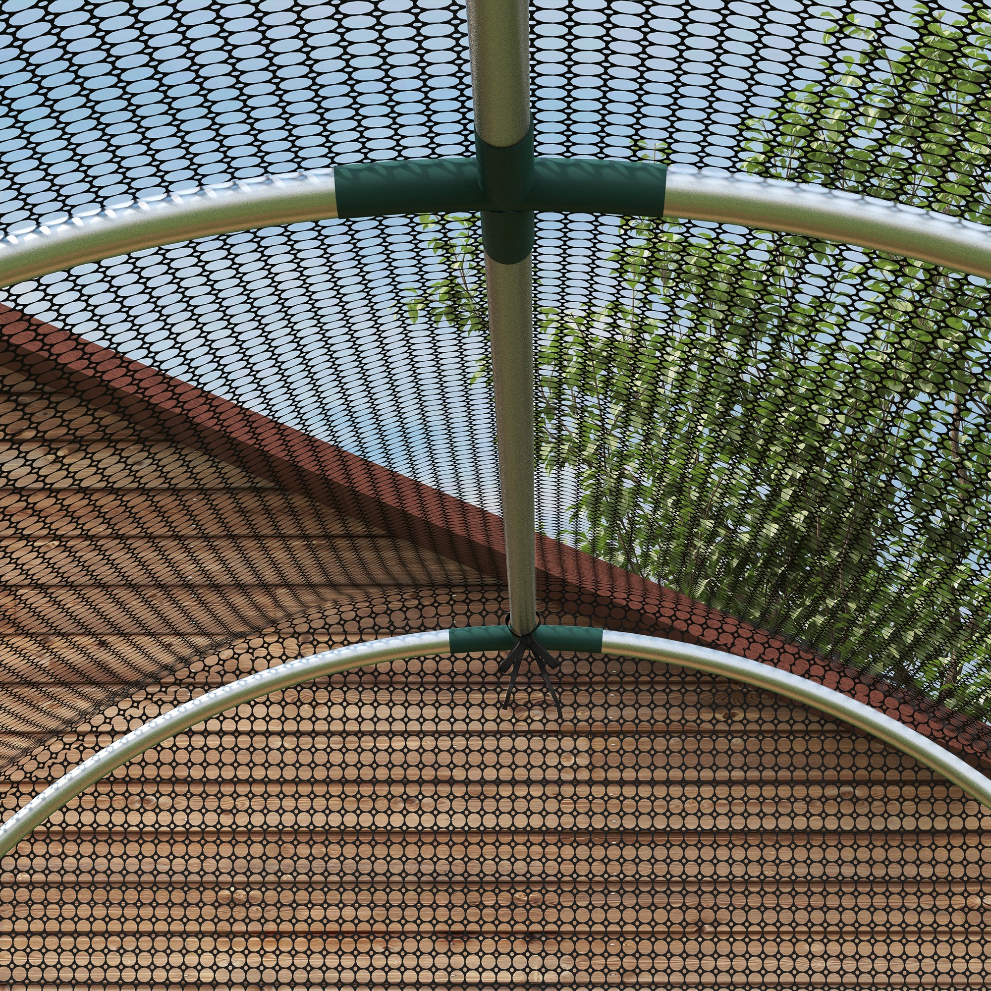 Outsunny Galvanised Steel Fruit Cage, Plant Protection Tent with Zipped Door, 1.2 x 2.4 x 1.9m, Black