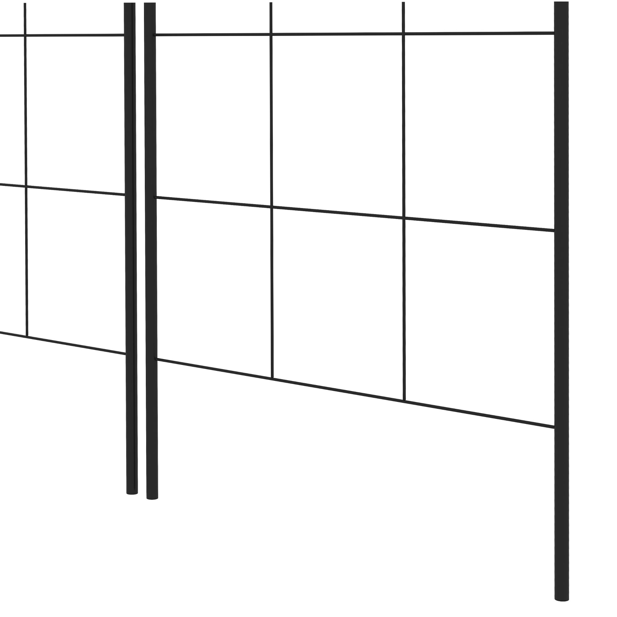 Outsunny Set of 2 Metal Garden Trellises, Climbing Plant Support Frames, Decorative Grid Design