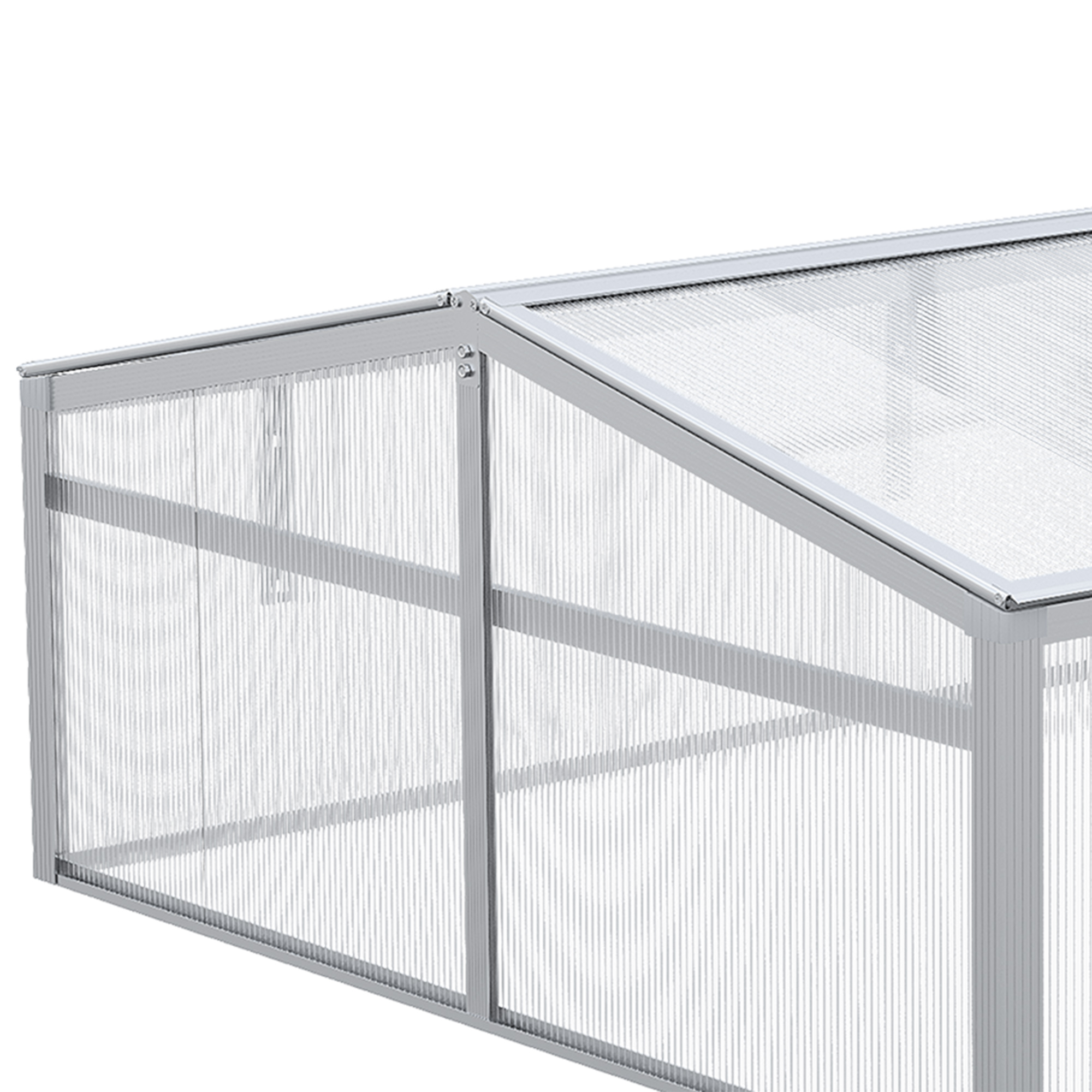 Outsunny Outdoor 2 Level Adjustable Roof Cold Frame Greenhouse with Aluminium Frame