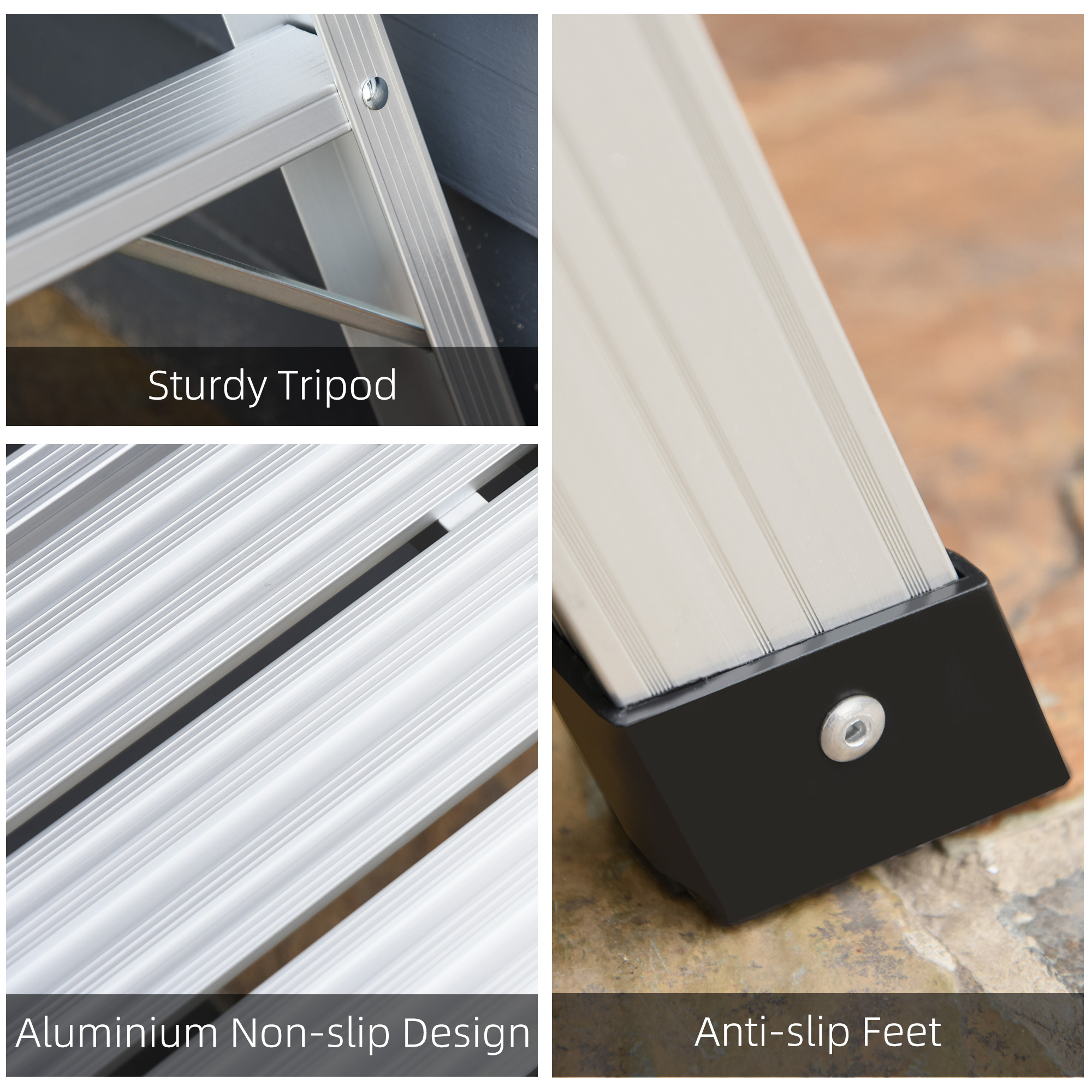 HOMCOM Folding Aluminum Workstand,109L x 40W x 50H cm