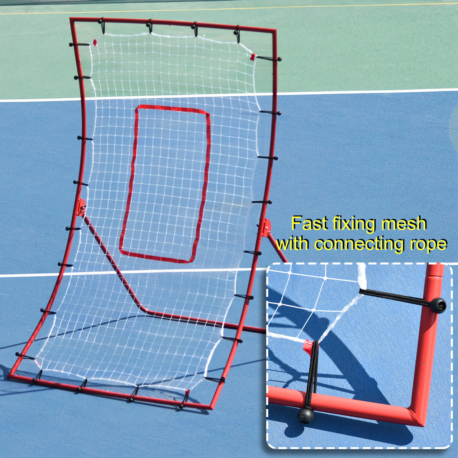 HOMCOM Steel Frame Adjustable 5-Angle Rebounder Goal Red/White