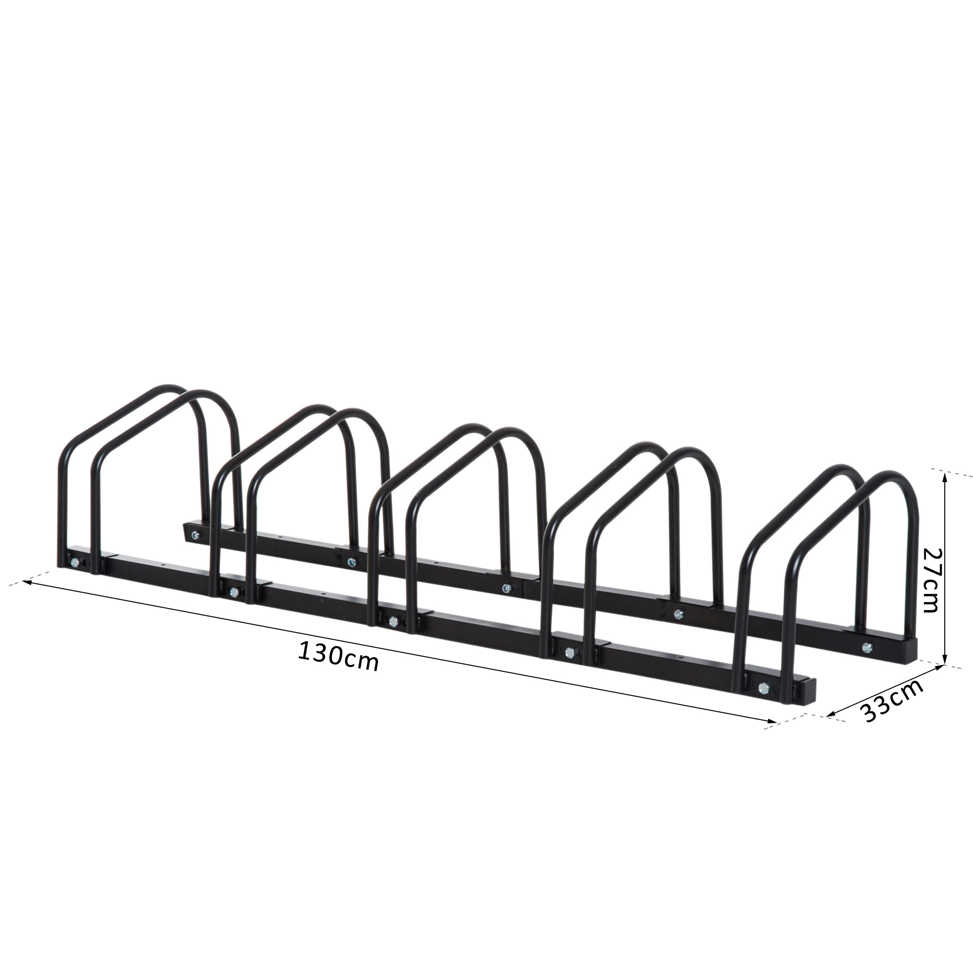 HOMCOM Bike Parking Rack, 130Lx33Wx27H cm, Steel-Black