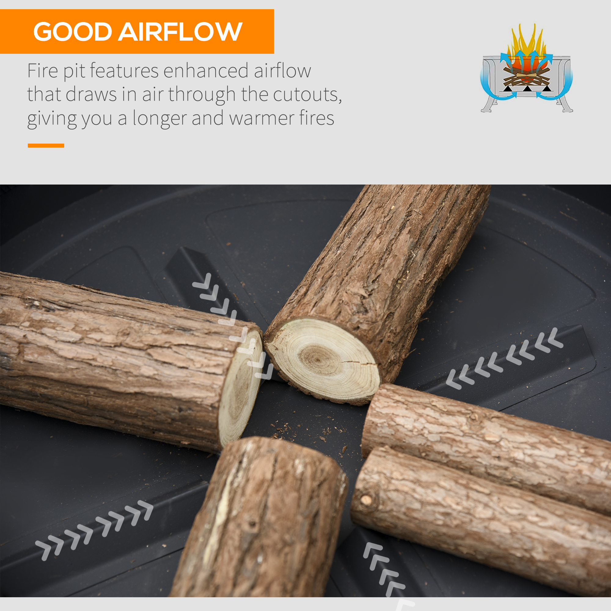 Outsunny 66cm 2 in 1 Square Fire Pit Metal Brazier for Garden, Patio with BBQ Grill Shelf & Spark Screen Cover & Poker, Black