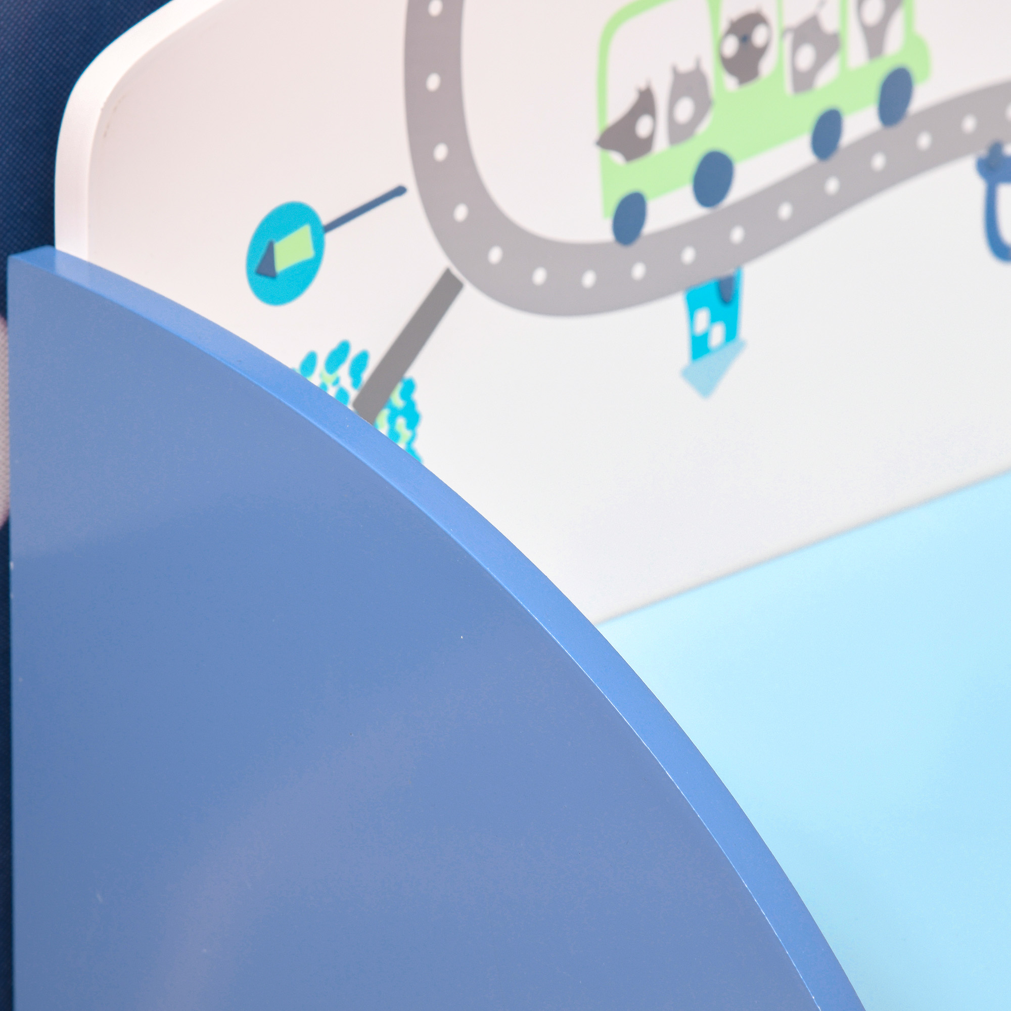 HOMCOM Kids Blue Wooden Toy Storage Chest, 2 in 1 Chair Design with Safety Hinge, 60 x 30 x 50 cm