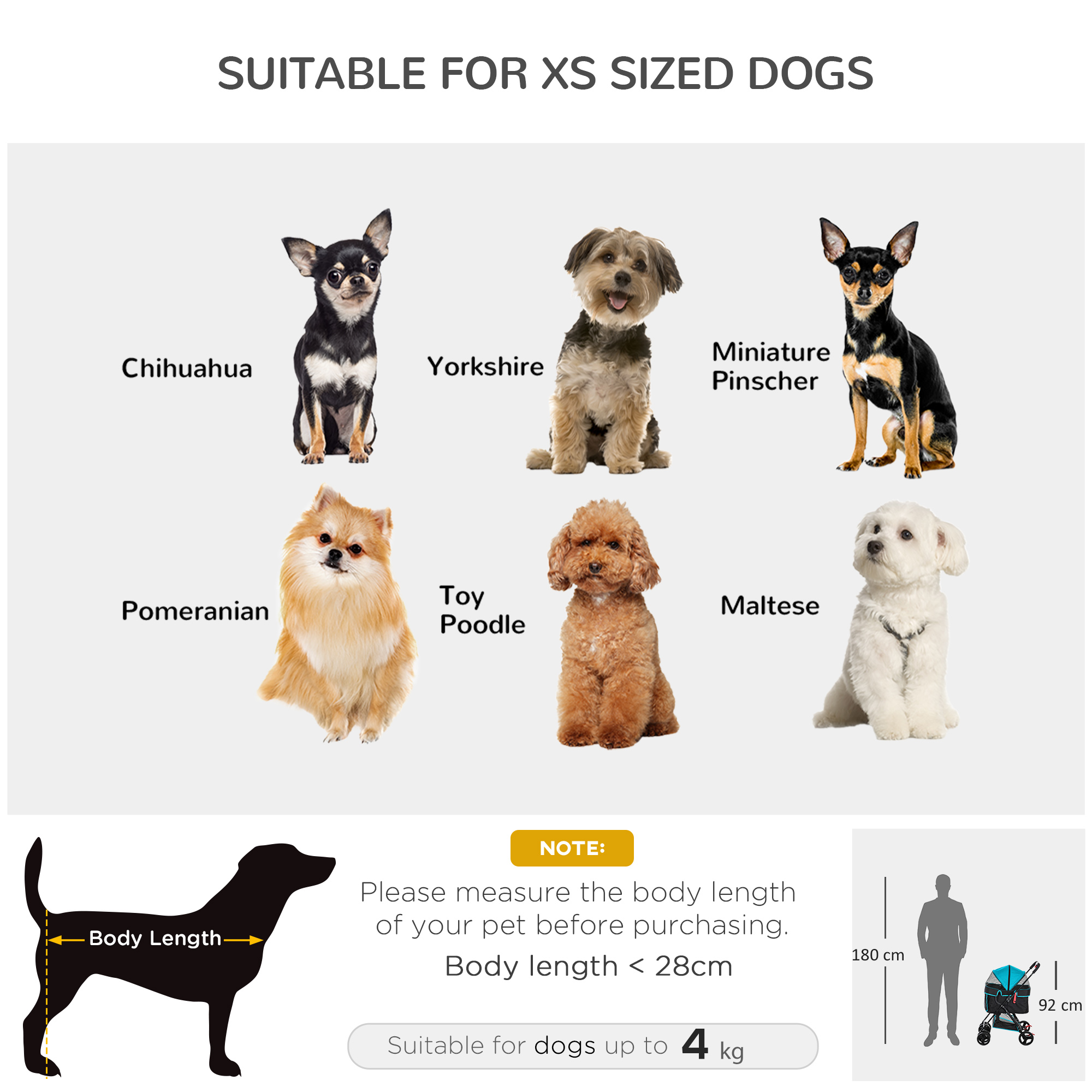 PawHut Pet Stroller with One-Click Fold, EVA Wheels, Brake, Removable Basket, Bottle Holder, Adjustable Canopy, Safety Leash