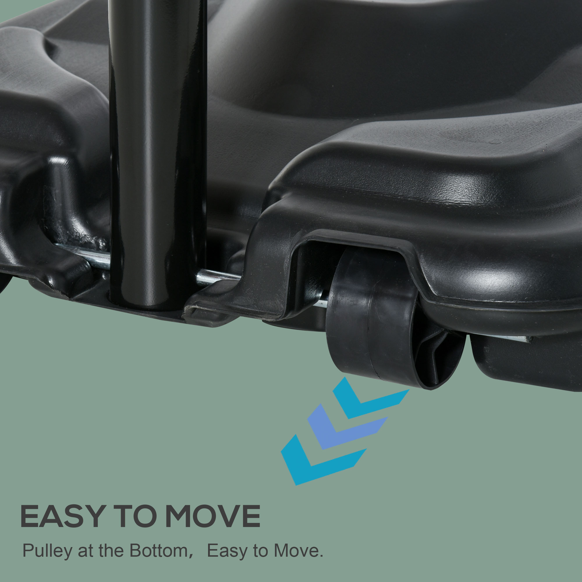 HOMCOM Adjustable Basketball Hoop Stand, Portable Outdoor Net Backboard with Wheels for Adults & Teens, Black