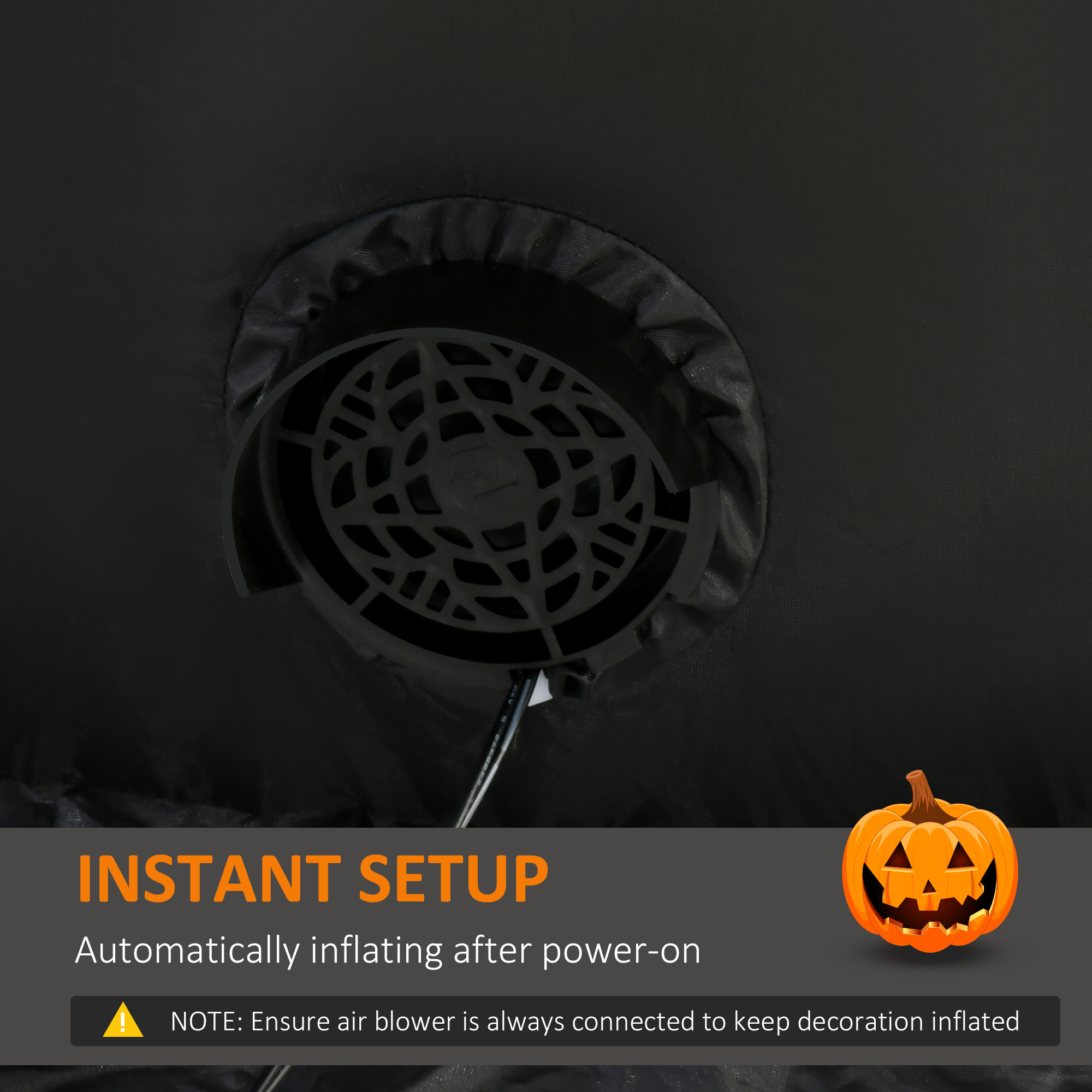 HOMCOM 9FT Inflatable Halloween Pumpkin Ghost with Build-in LED,  Outdoor Lighted Blow Up Inflatables for Party Indoor,Garden, Lawn