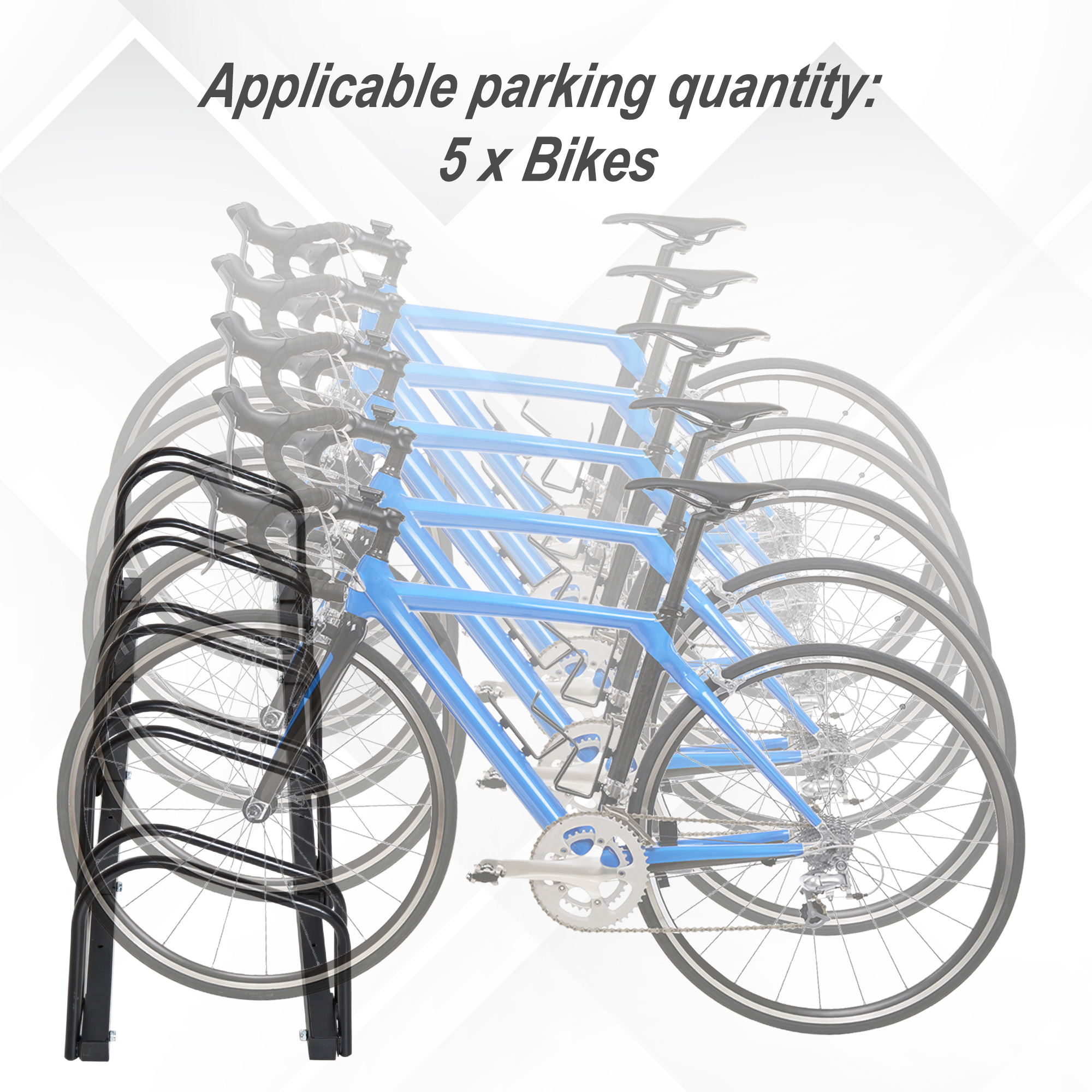 HOMCOM Bike Parking Rack, 130Lx33Wx27H cm, Steel-Black