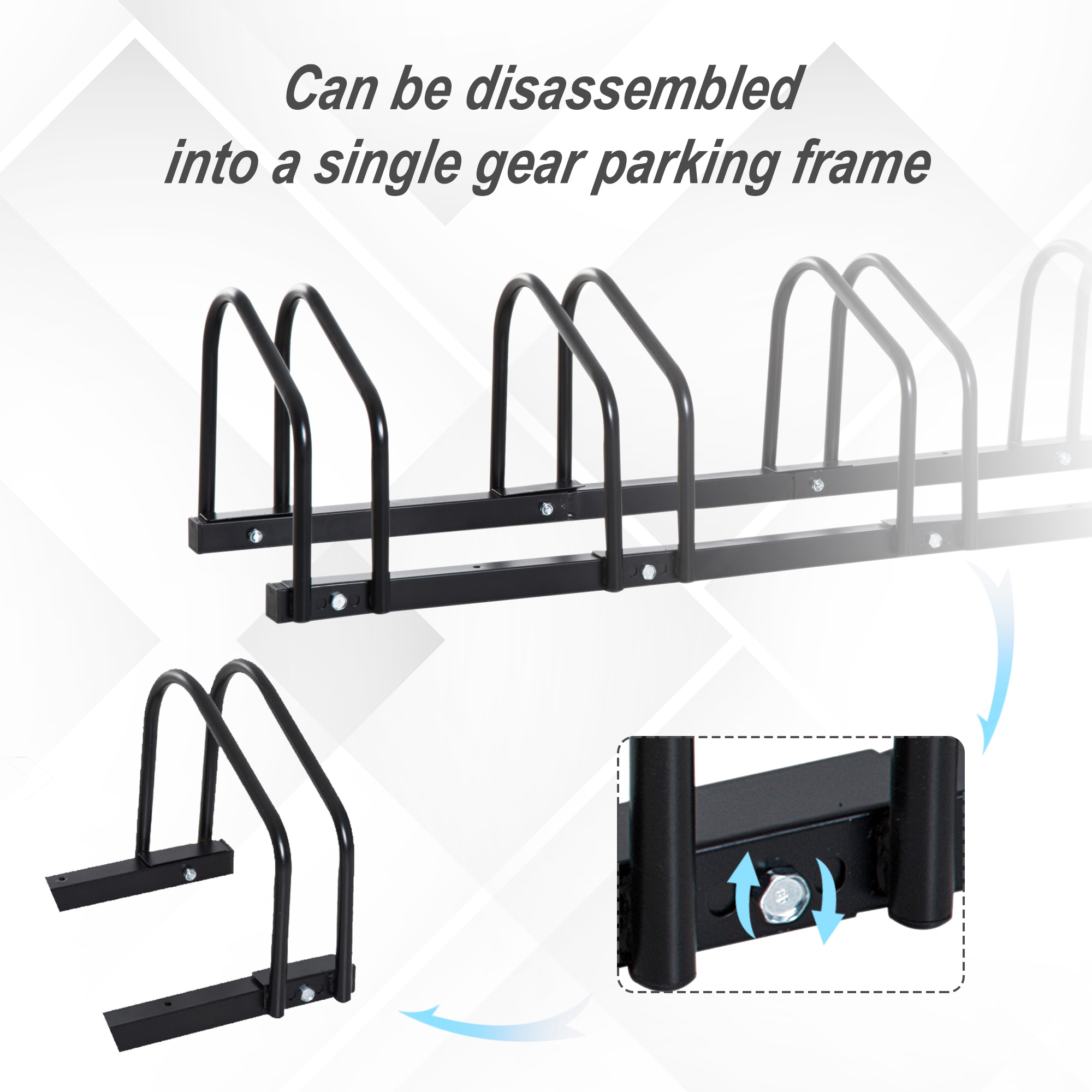 HOMCOM Bike Parking Rack, 95Lx33Wx27H cm, Steel-Black