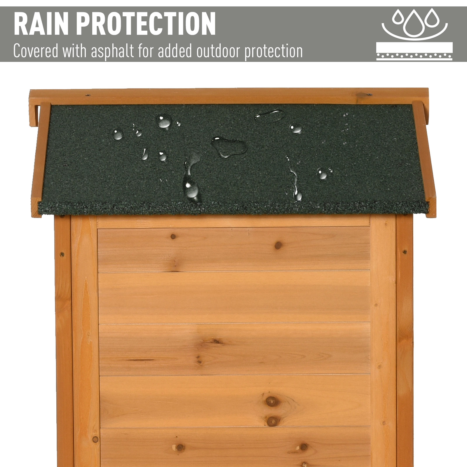 Outsunny Wooden Garden Cabinet 3-Tier Storage Shed 2 Shelves Lockable Organizer with Hooks Foot Pad 74 x 55 x 155cm Dark Yellow