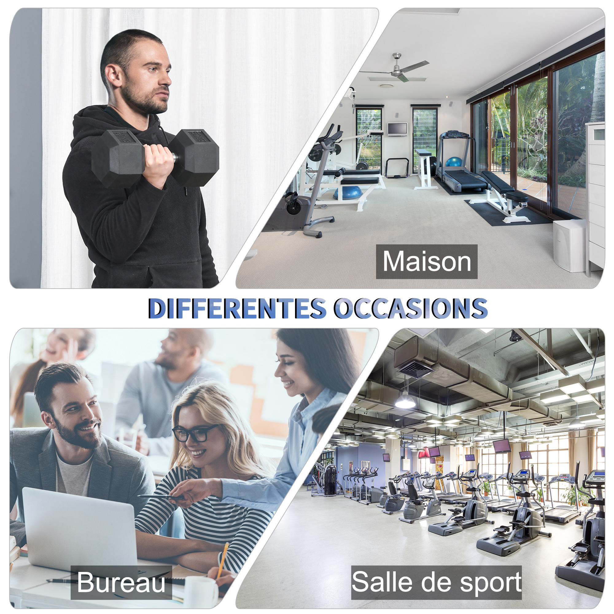 Haltères Courts En Vinyle Noir - Paires De 0,5 à 5 Kg - Pour Fitness, Musculation à La Maison Ou En Salle