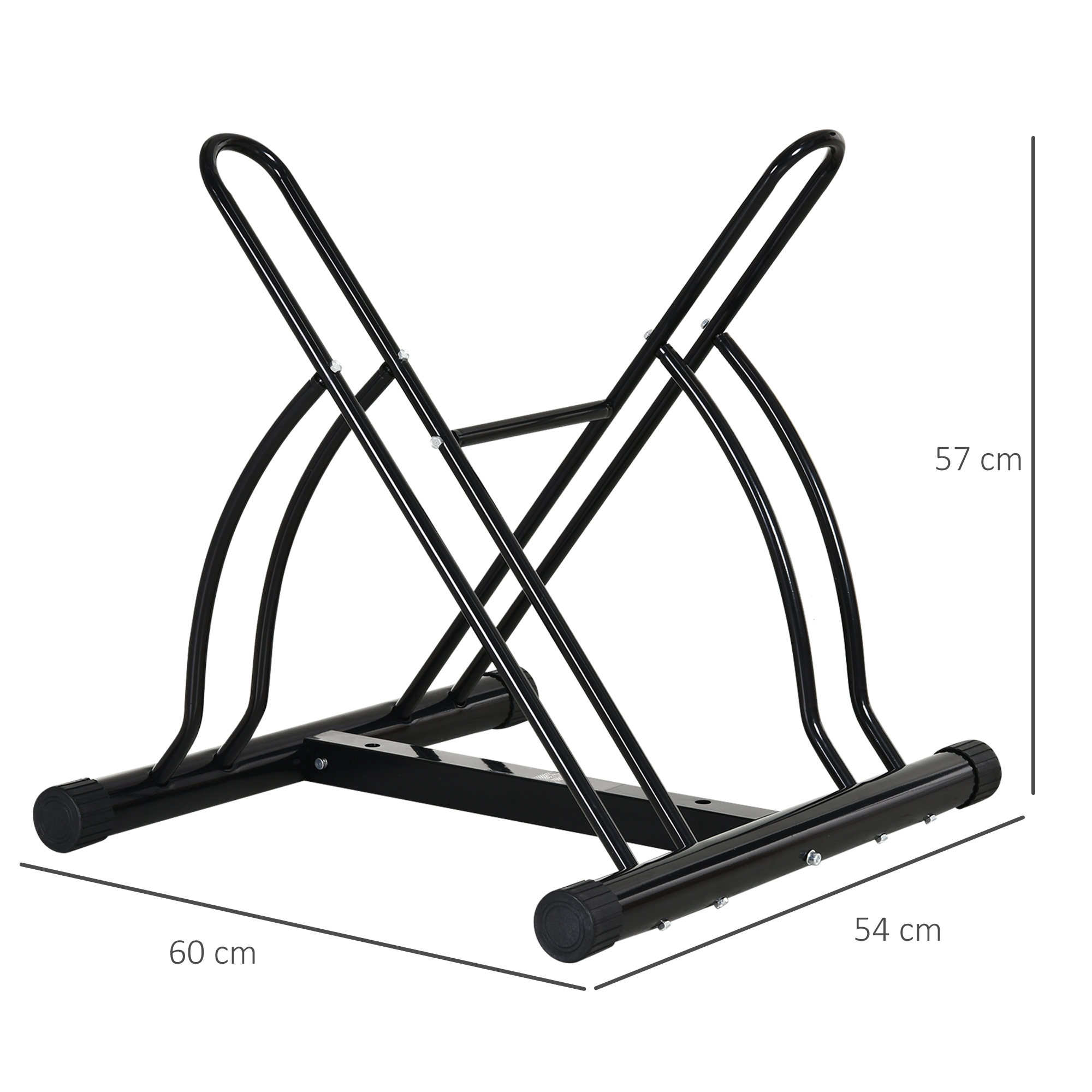HOMCOM Steel Double-Sided Indoor Bike Rack Black  