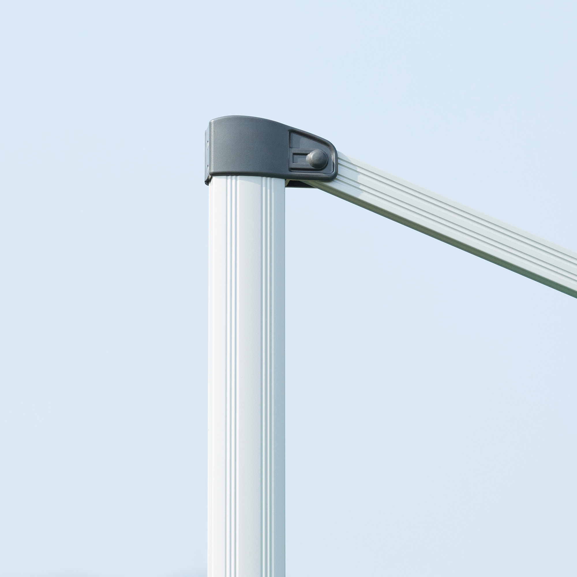 Outsunny 3m Cantilever Roma Parasol Aluminium Frame 360 Rotation Hanging Parasol with/ Cross Base White
