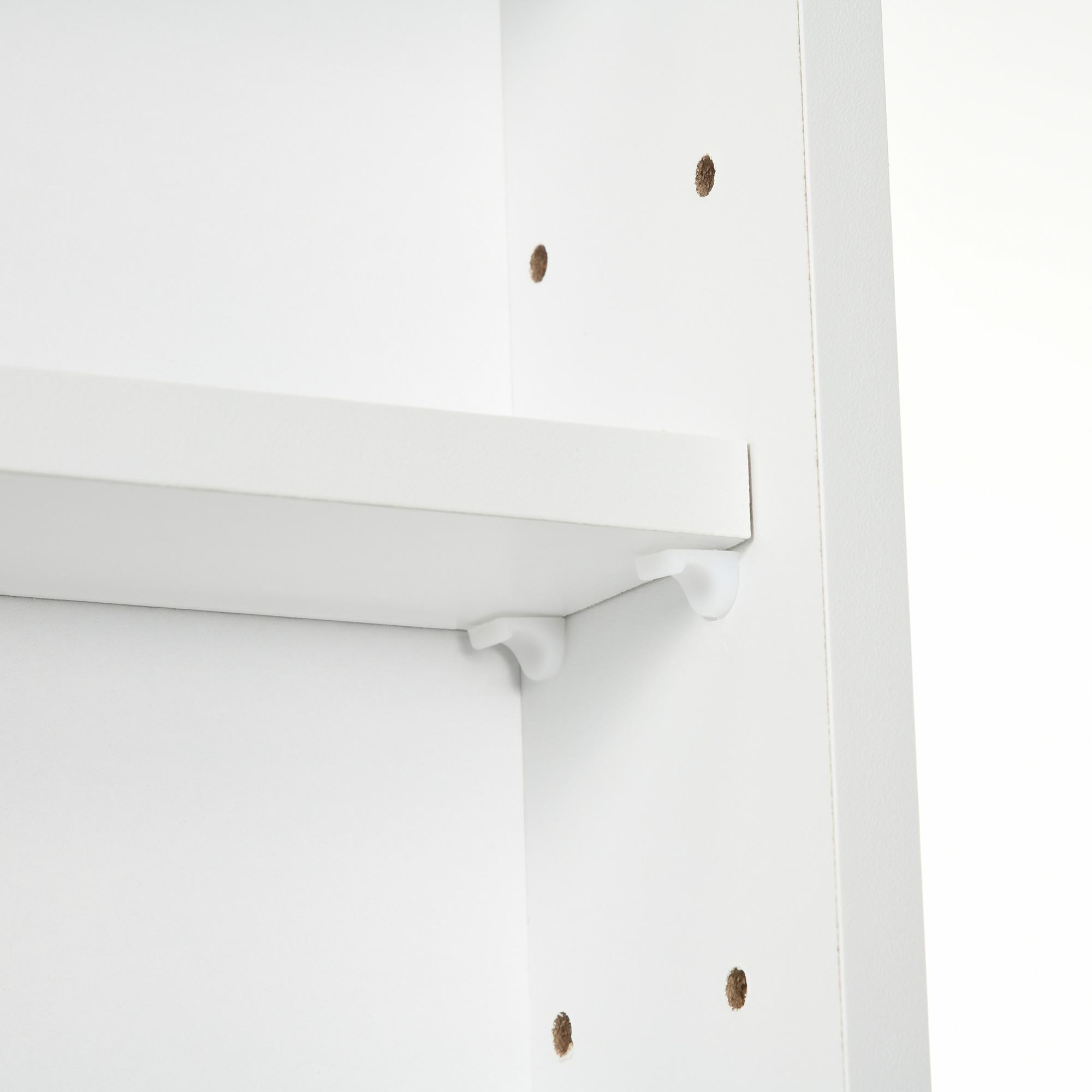 HOMCOM 5-Tier Wall Display Shelf Unit Cabinet w/ 4 Adjustable Shelves Glass Doors Home Office Ornaments 60x80cm White