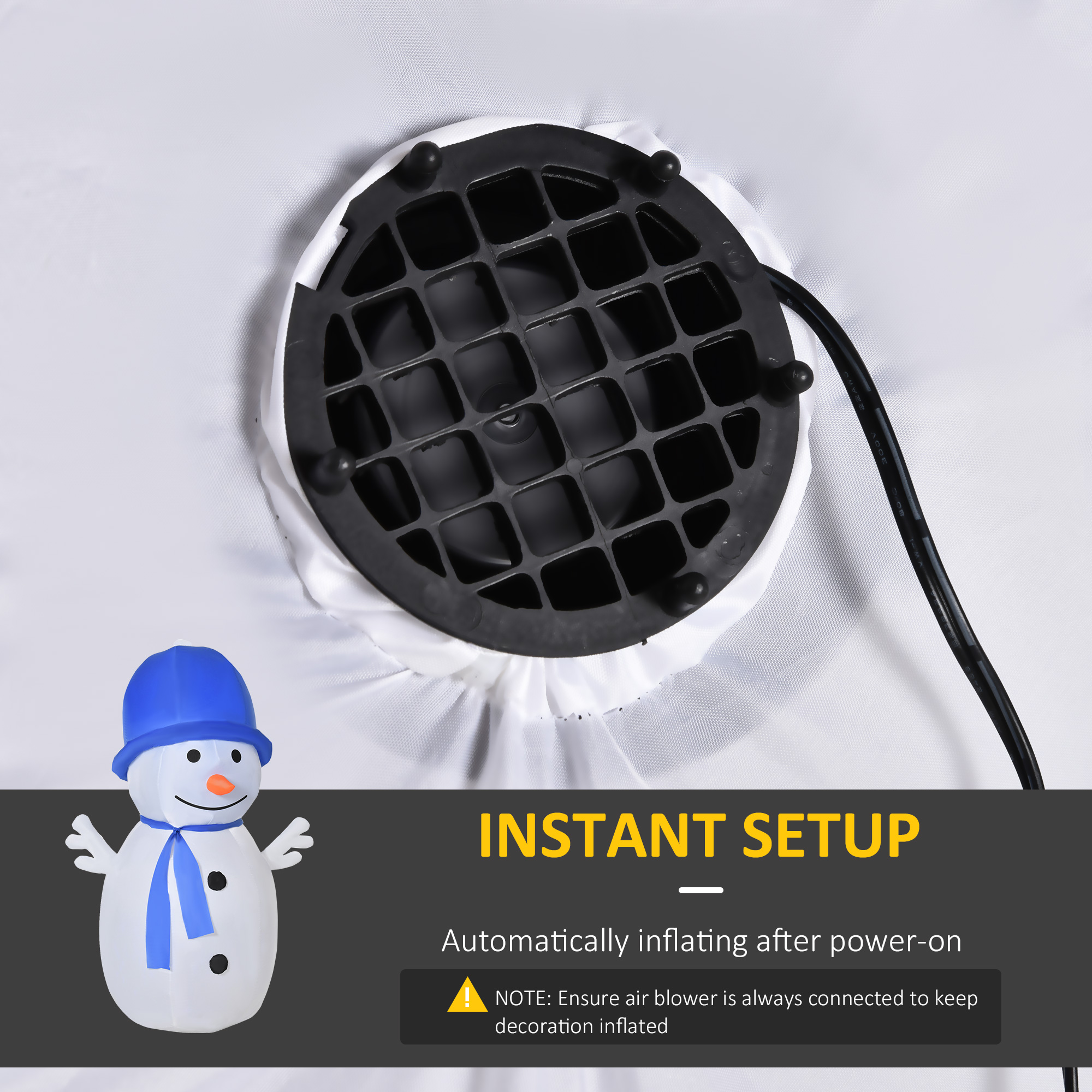 HOMCOM 1.8m Christmas Inflatable Snowman Outdoor LED Light Blow Up Decoration for Home Indoor Garden Lawn