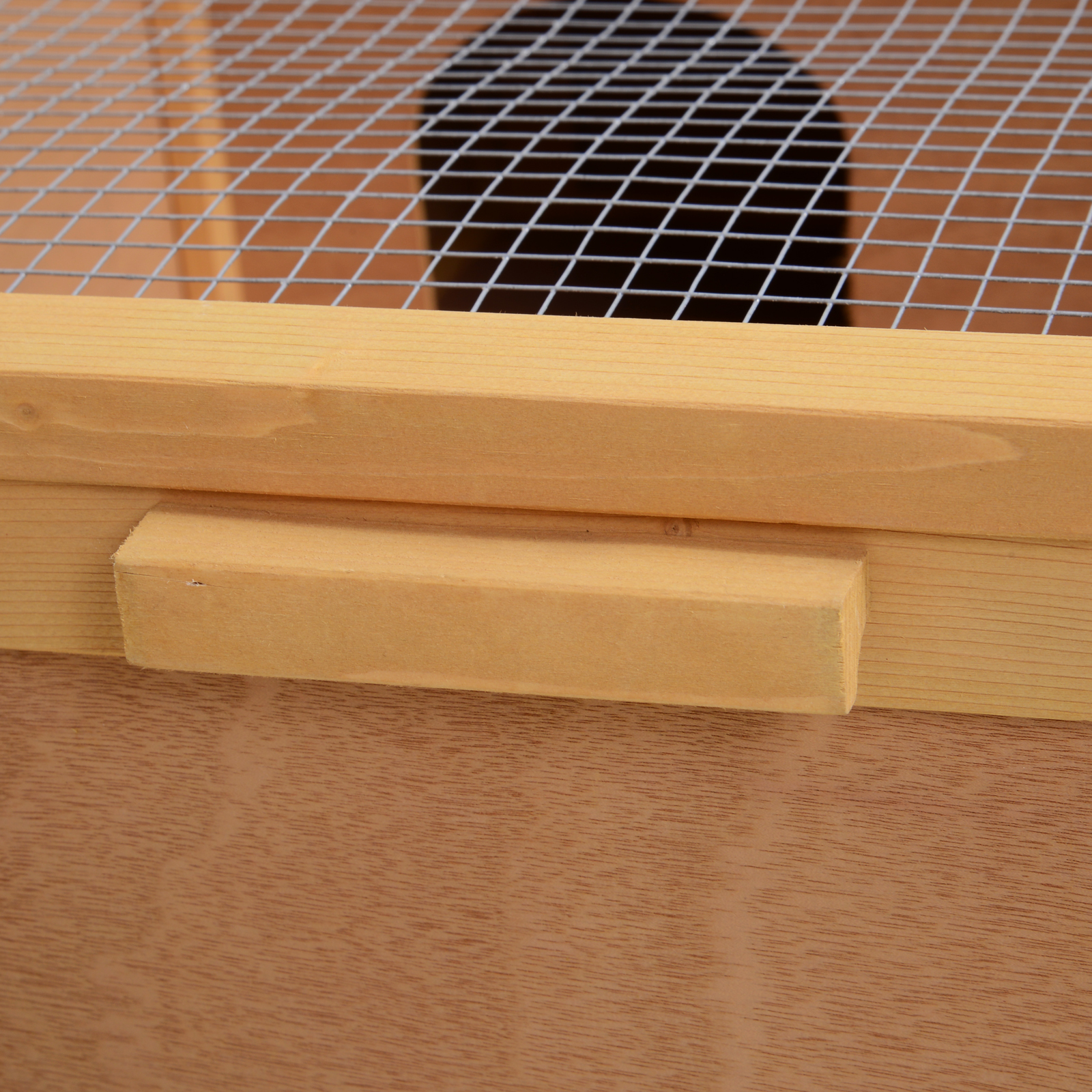 PawHut 94 cm Wooden Tortoise House Turtle Terrarium/ Small Reptile Enclosure with Two Room Design, Natural