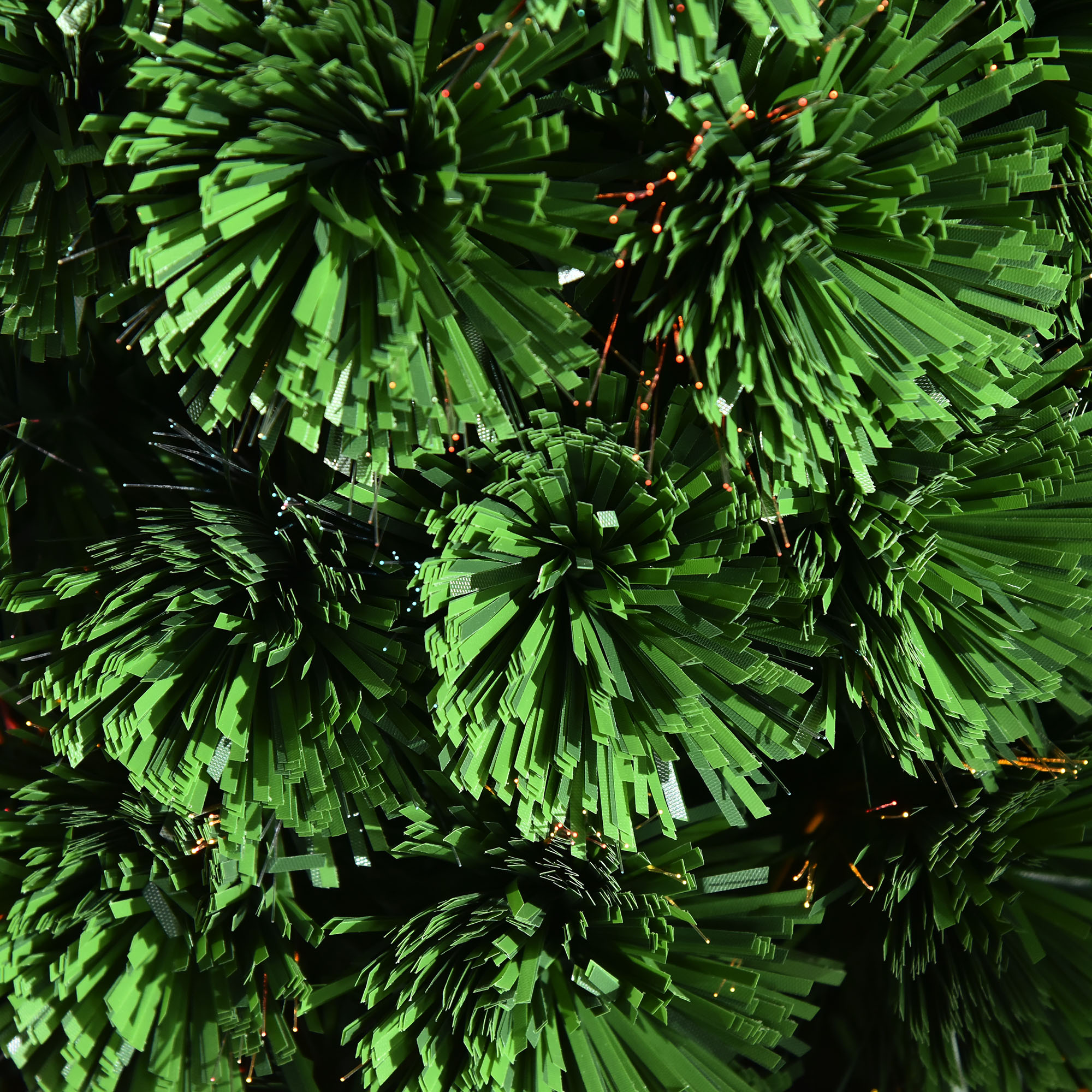 HOMCOM 3FT Prelit Christmas Tree Artificial Fiber Optic LED Light Holiday Home Xmas Decoration Table Decor with Multi-Color Lights, Green